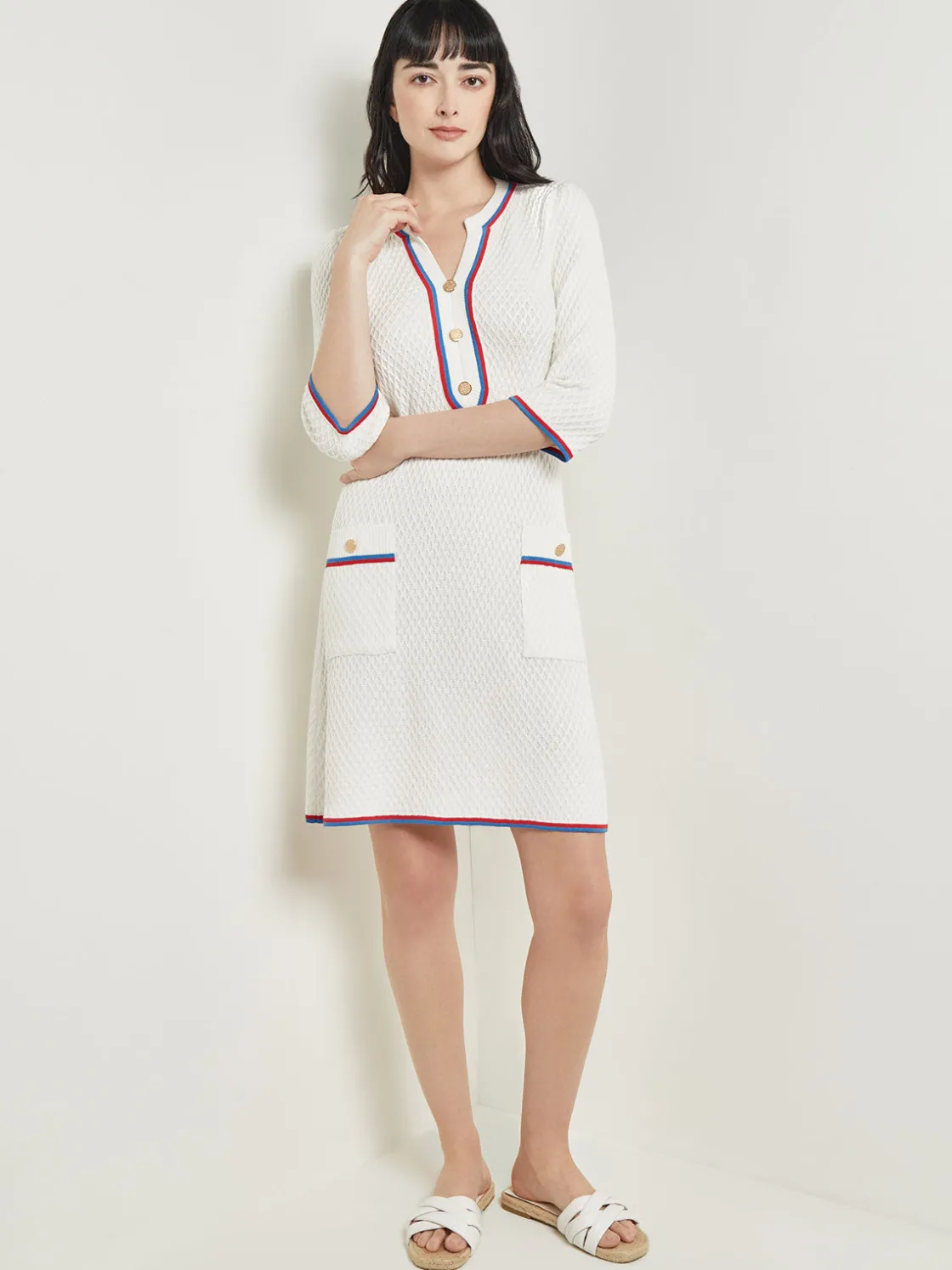 Misook Above the Knee Sheath Dress - Intarsia Soft Knit* Dresses