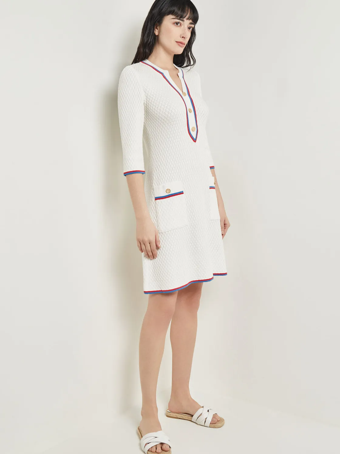 Misook Above the Knee Sheath Dress - Intarsia Soft Knit* Dresses