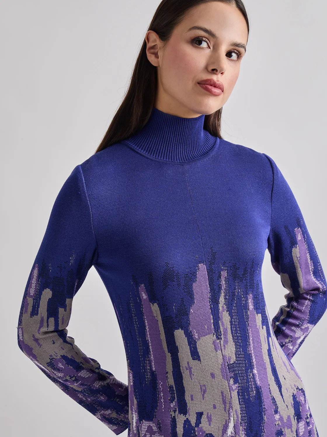 Misook A-Line Watercolor Soft Knit Maxi Dress* Dresses