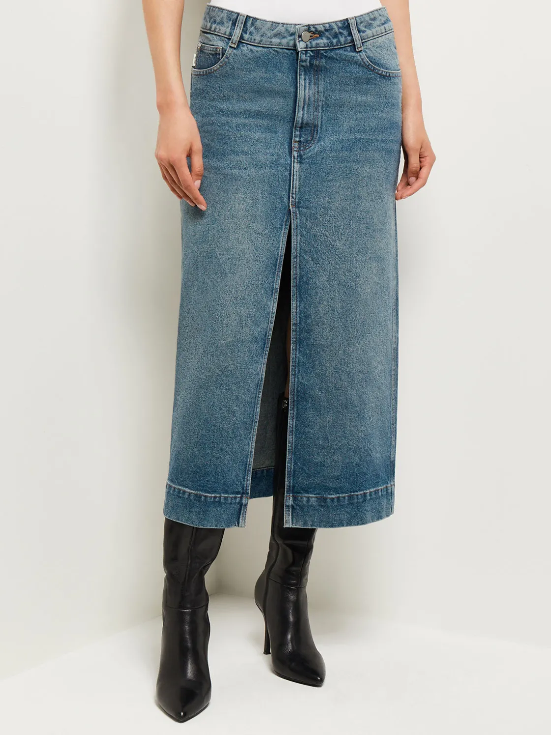 Misook Asra Denim Maxi Skirt* Skirts