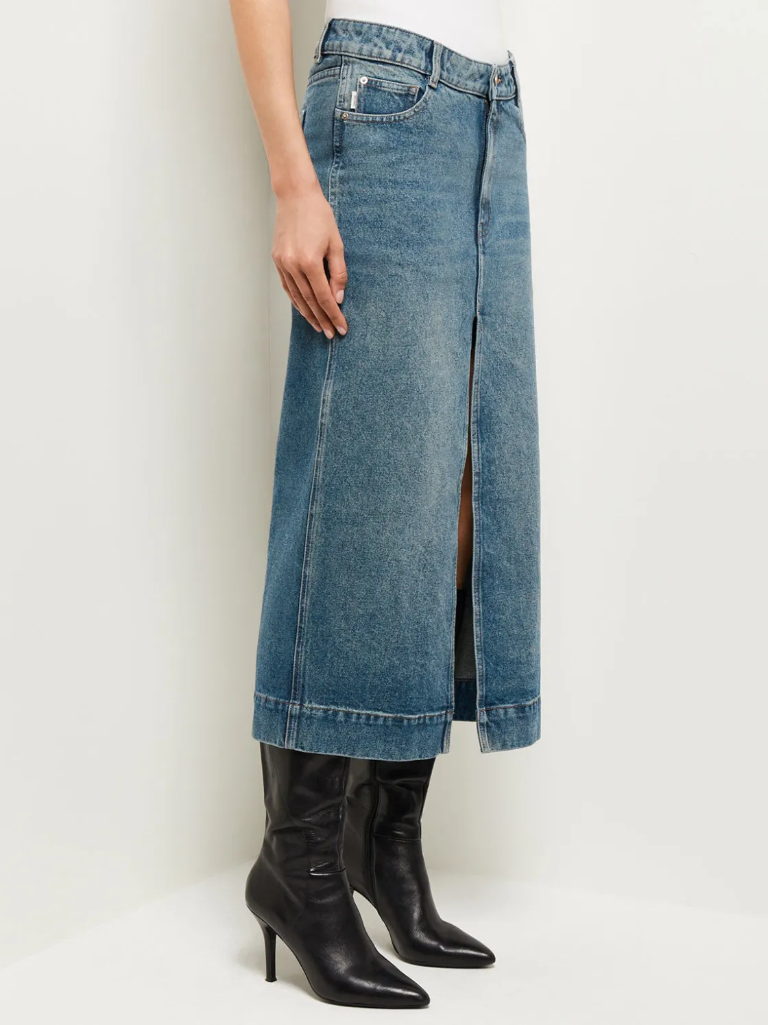 Misook Asra Denim Maxi Skirt* Skirts