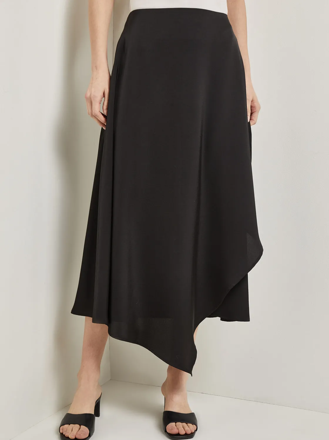 Misook Asymmetrical Charmeuse Maxi Skirt* Skirts