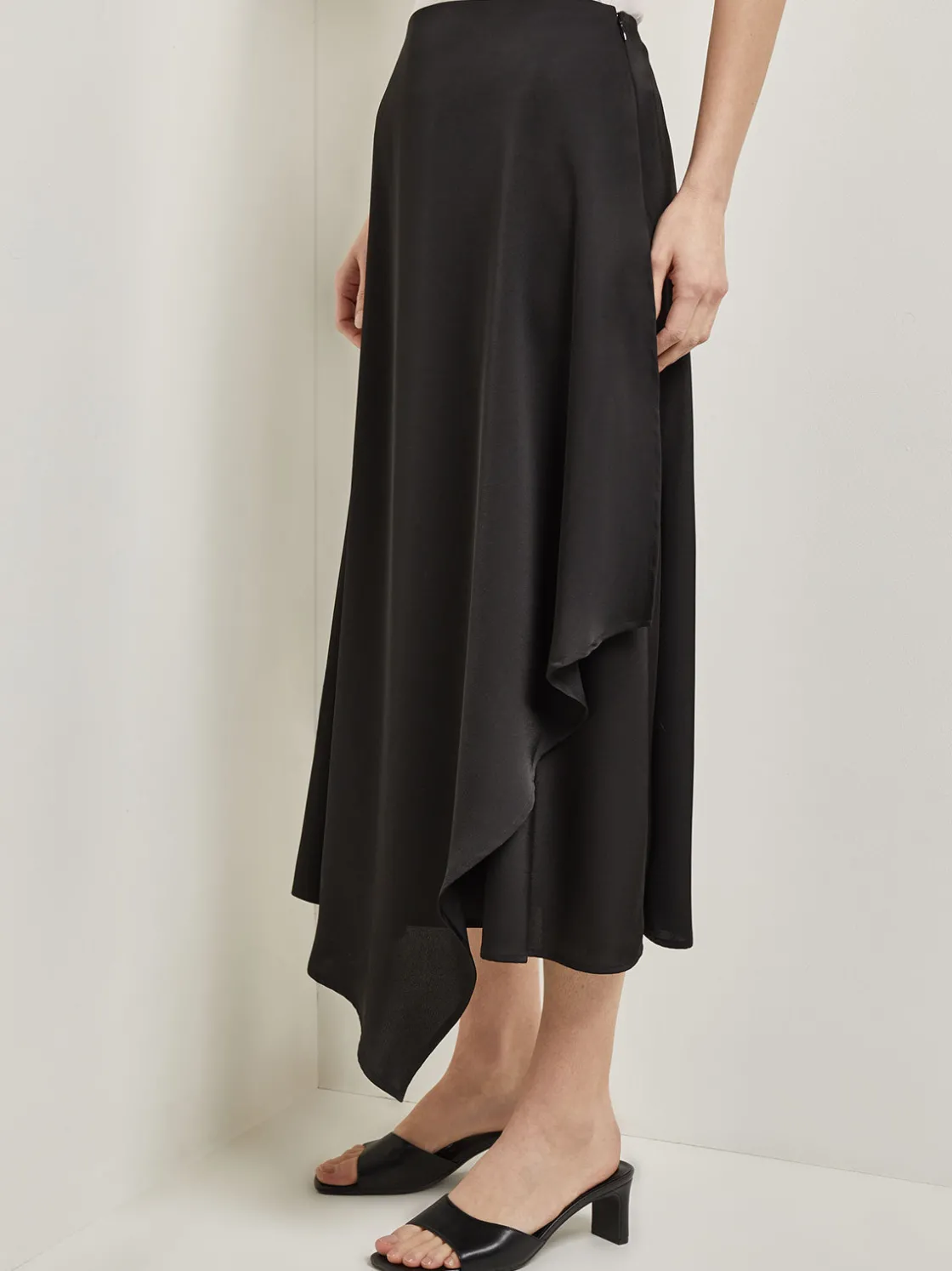 Misook Asymmetrical Charmeuse Maxi Skirt* Skirts