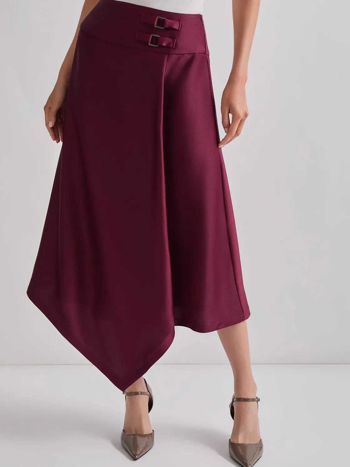 Misook Asymmetrical Crepe de Chine Maxi Skirt* Skirts