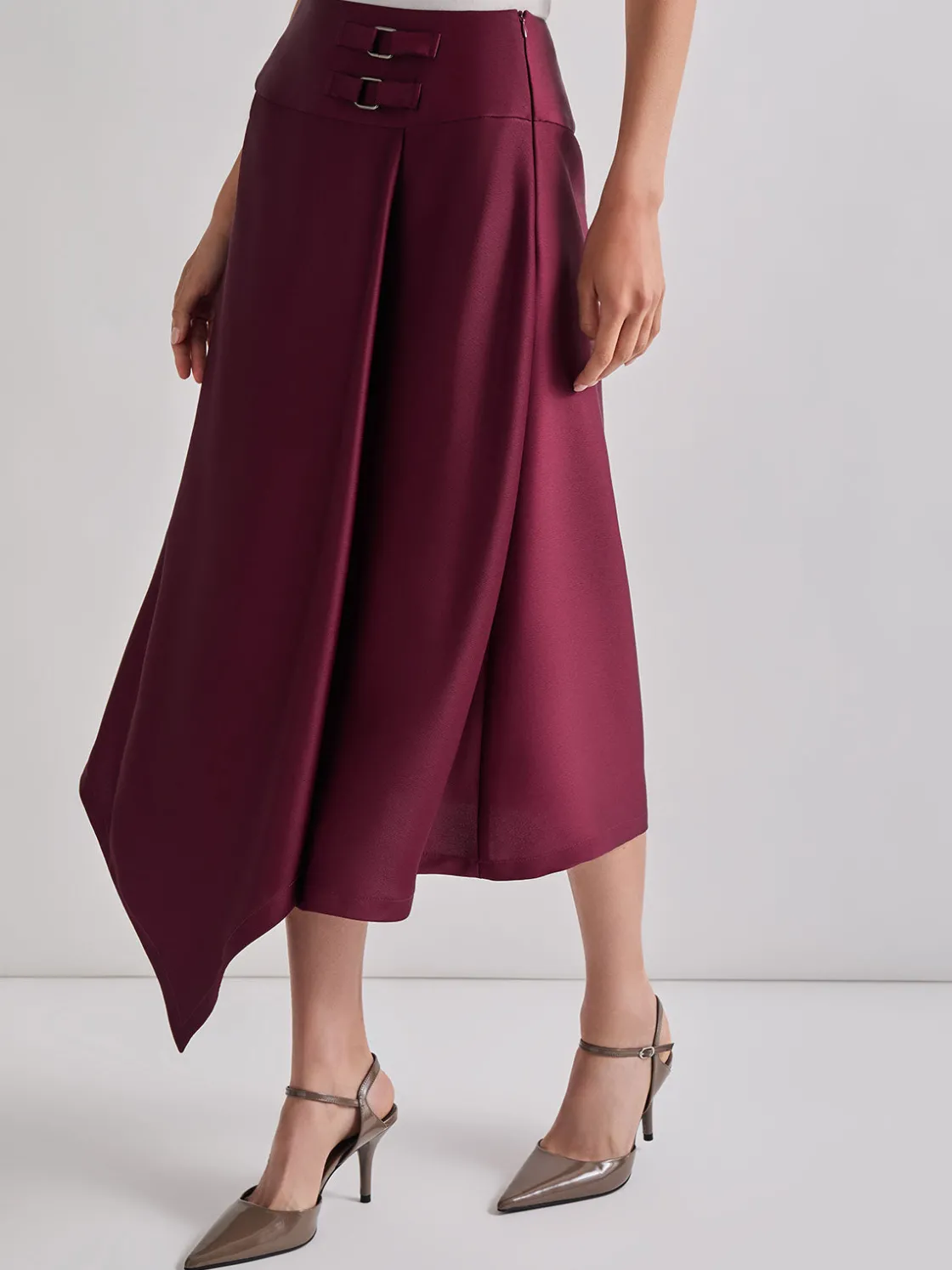 Misook Asymmetrical Crepe de Chine Maxi Skirt* Skirts