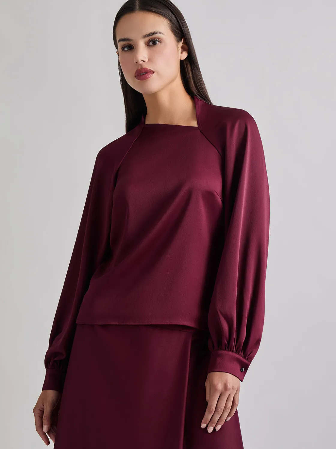 Misook Asymmetrical Neckline Crepe de Chine Blouse* Blouses & Shirts | Tops & Tees