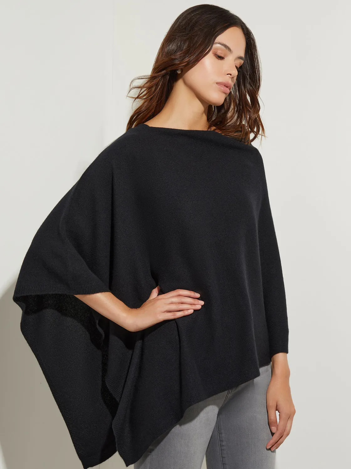 Misook Asymmetrical Poncho - Cashmere Poncho | * Jackets & Coats | Tops & Tees