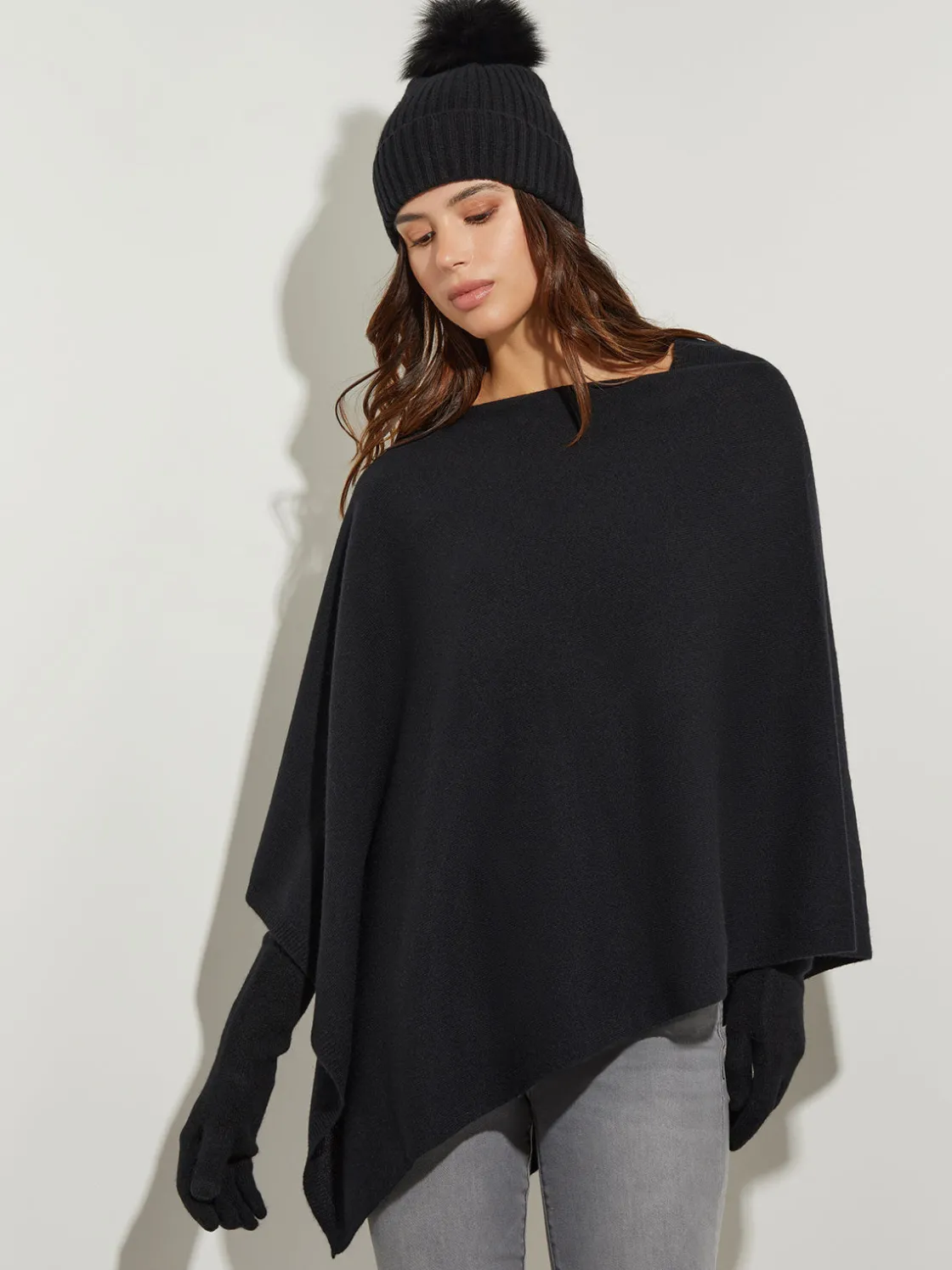 Misook Asymmetrical Poncho - Cashmere Poncho | * Jackets & Coats | Tops & Tees