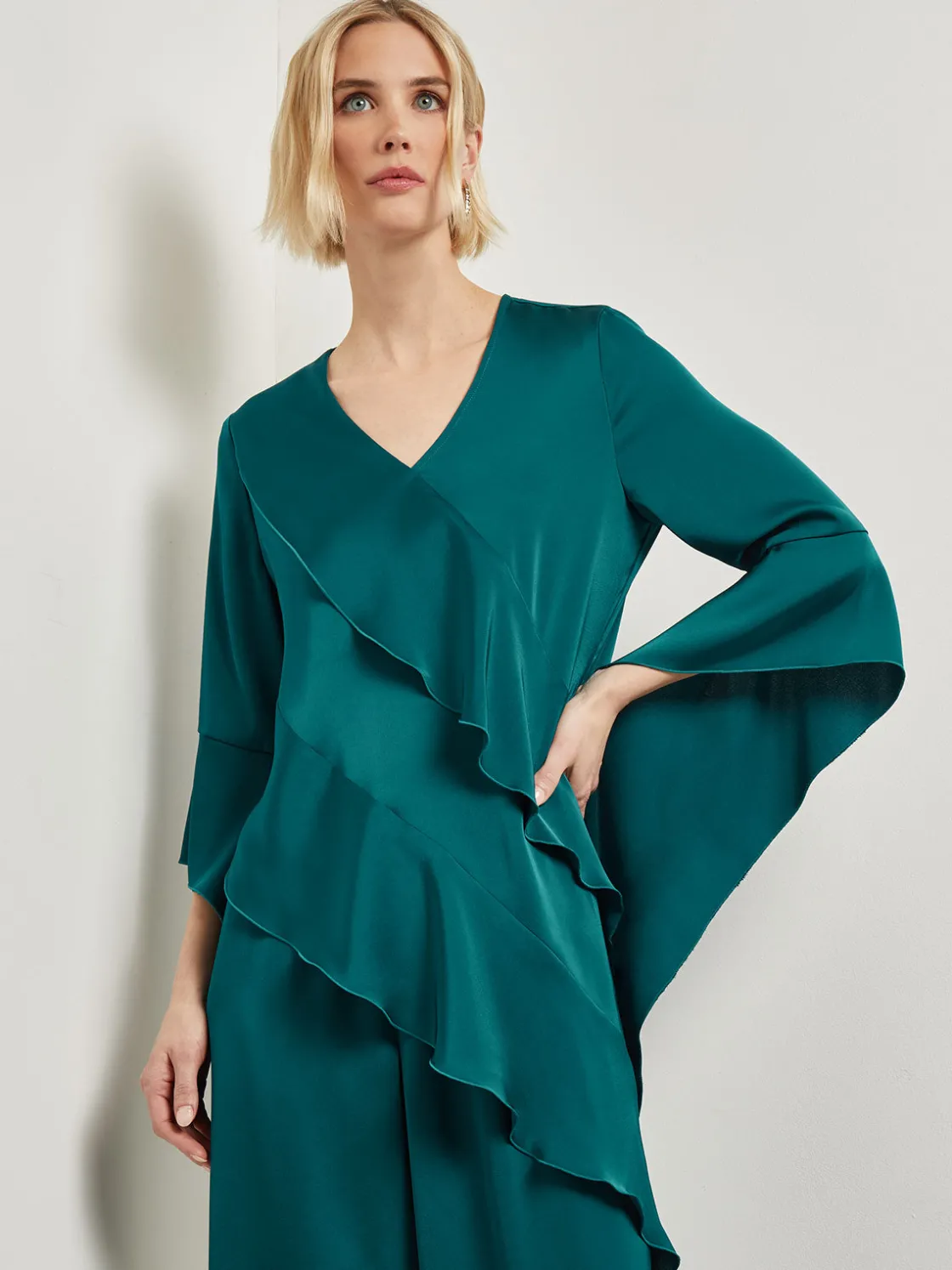 Misook Asymmetrical Ruffle Blouse - Crepe De Chine* Blouses & Shirts | Tops & Tees