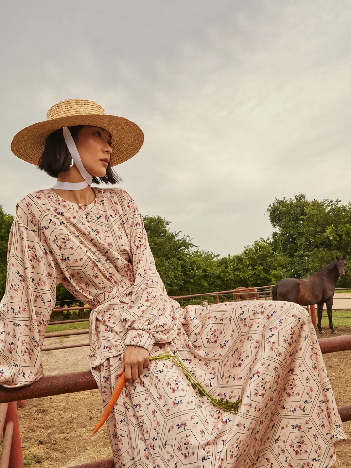Misook Balloon Sleeve Belted Blouse - Floral Print Crepe de Chine* Blouses & Shirts | Tops & Tees