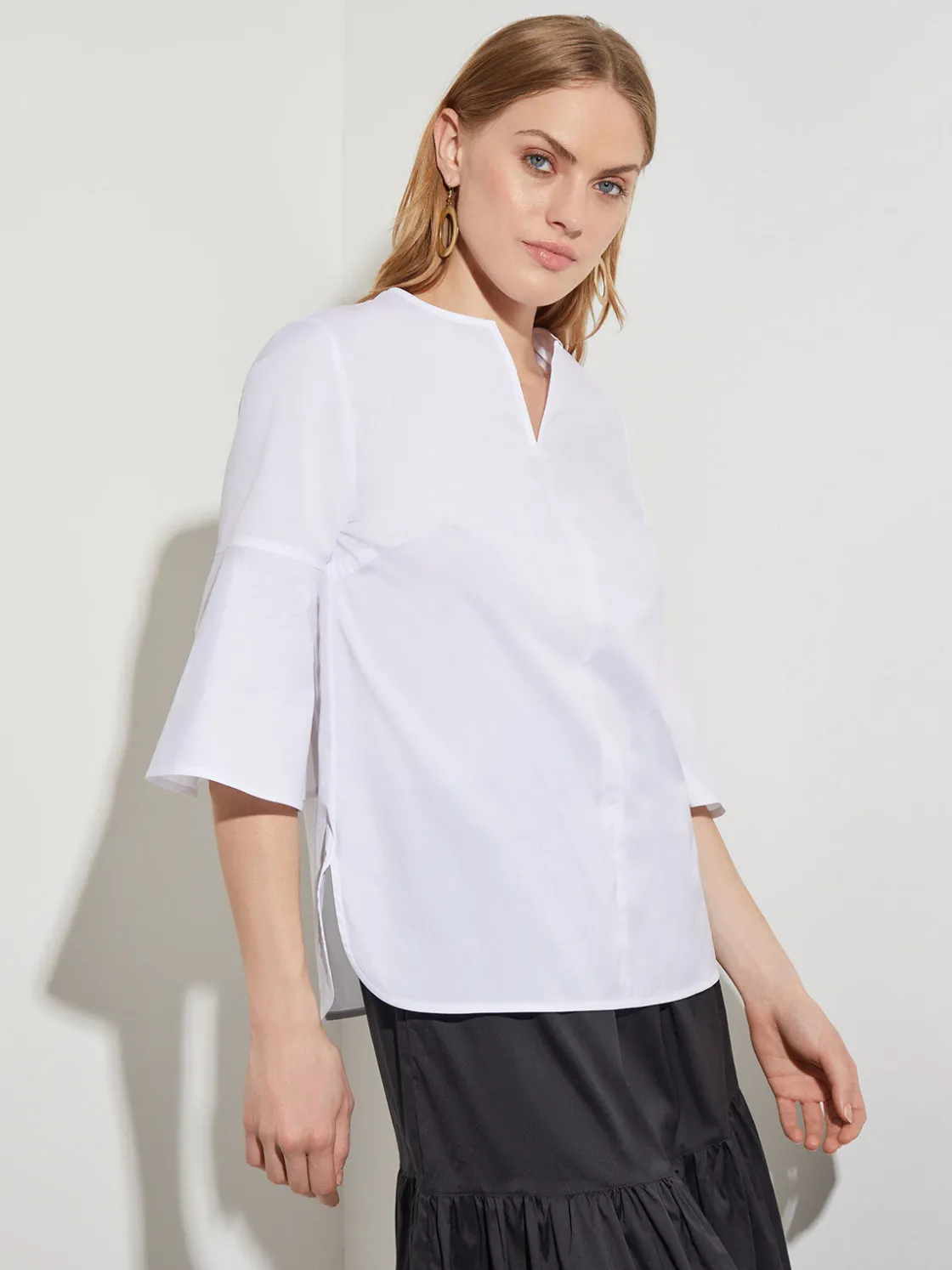 Misook Bell Sleeve Cotton Blend Blouse* Blouses & Shirts | Tops & Tees