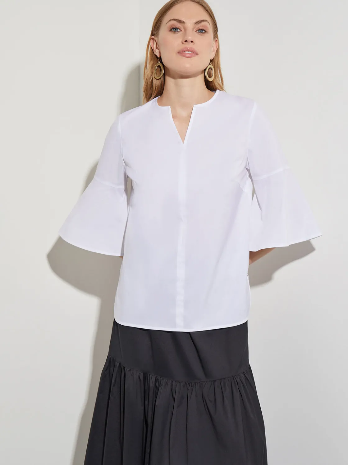 Misook Bell Sleeve Cotton Blend Blouse* Blouses & Shirts | Tops & Tees