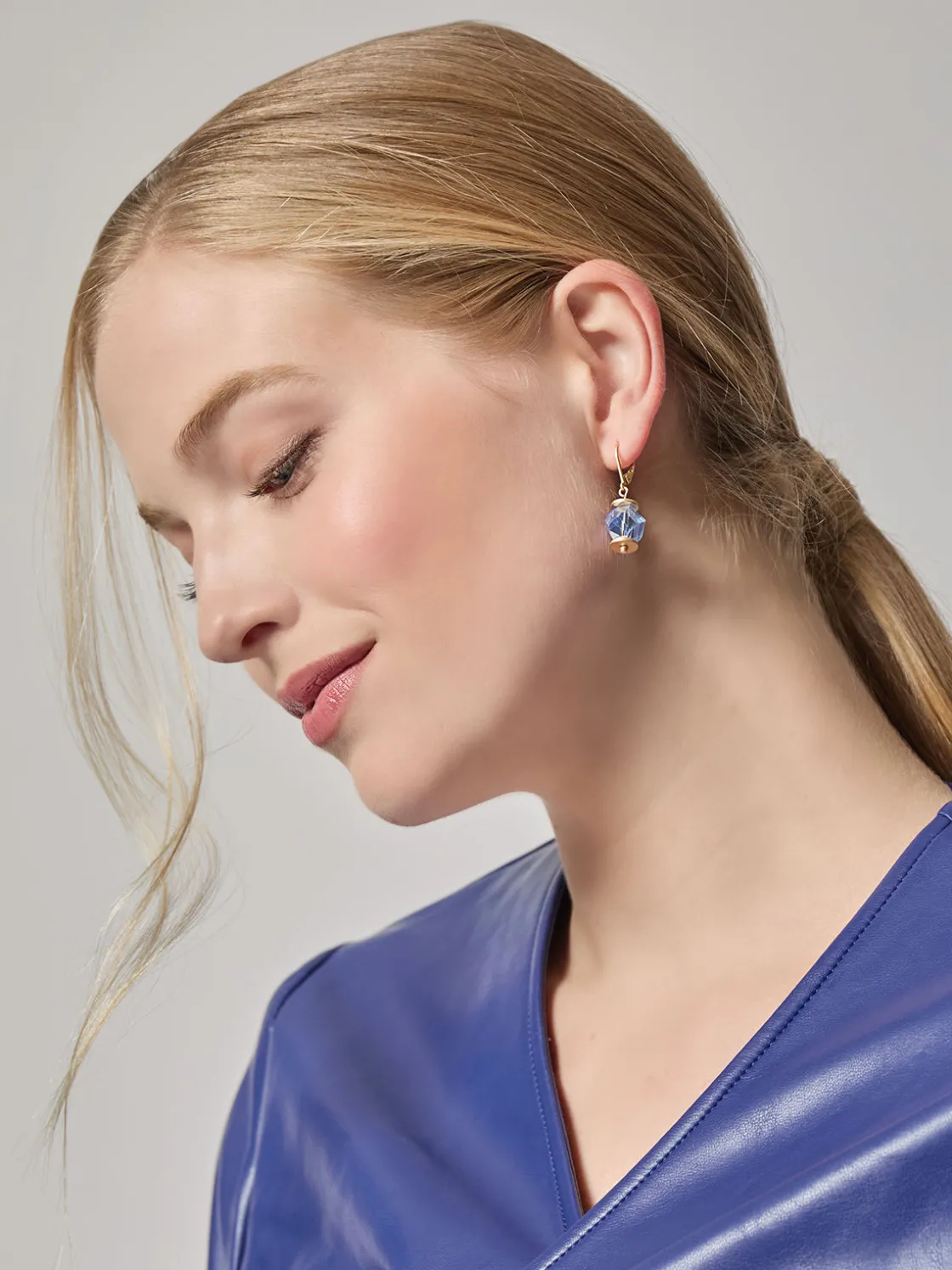 Misook Blue Crystal Dangle Earrings* Accessories | Earrings