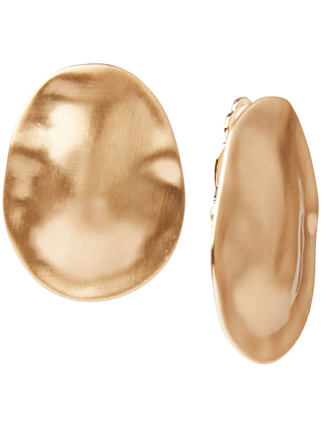 Misook Brushed Satin 18K Gold Oval Clip Earrings* Accessories | Earrings