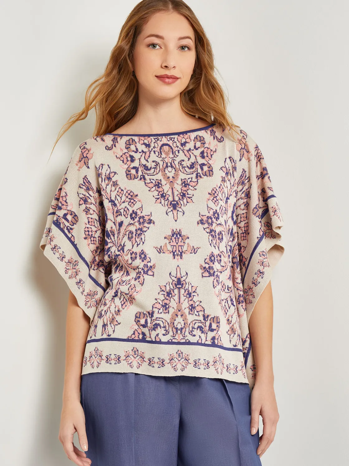 Misook Cape Sleeve Tunic - Soft Jacquard Knit* Tops & Tees