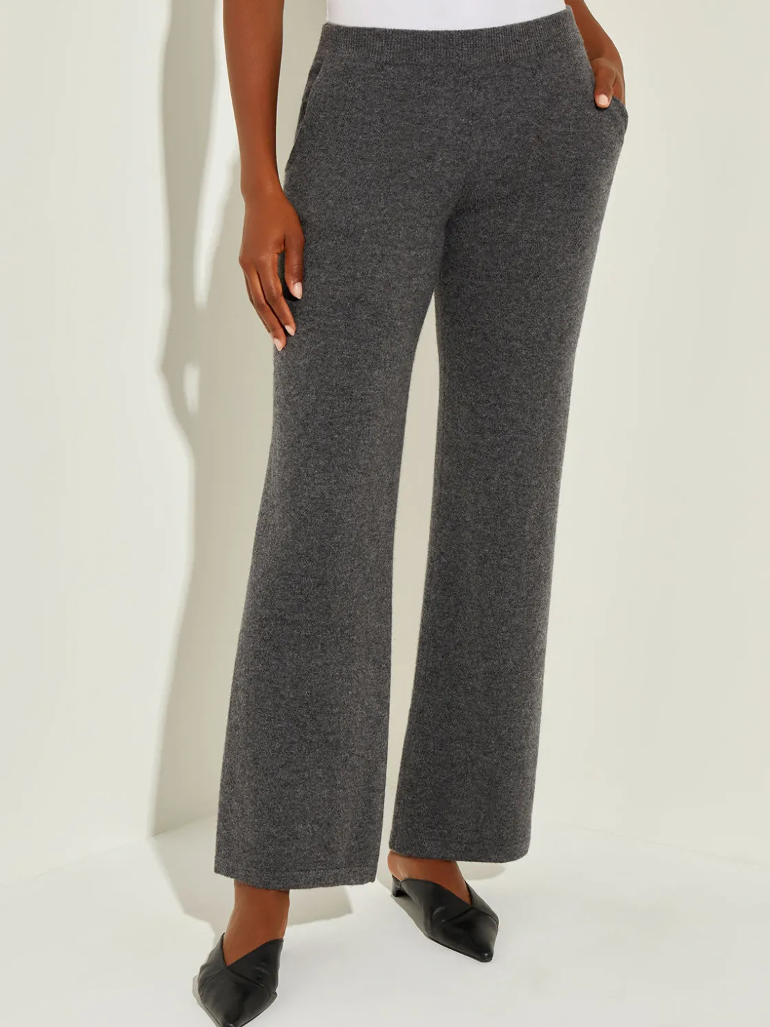 Misook Cashmere Pants - Grey Wide Leg Pants | * Pants & Shorts