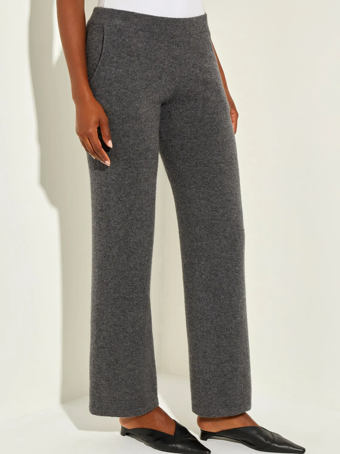 Misook Cashmere Pants - Grey Wide Leg Pants | * Pants & Shorts