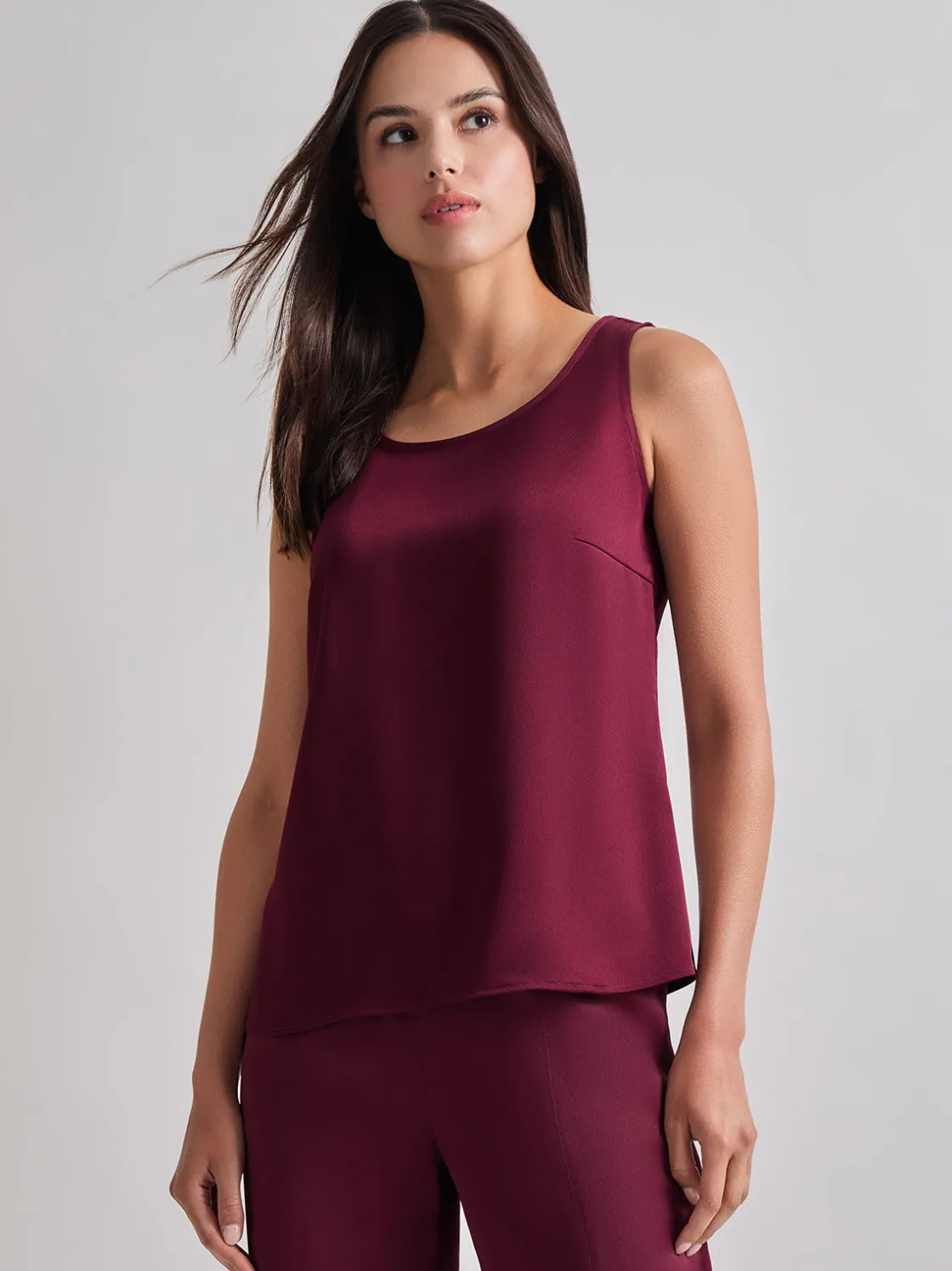 Misook Classic Crepe de Chine Tank Top* Tops & Tees | Tanks