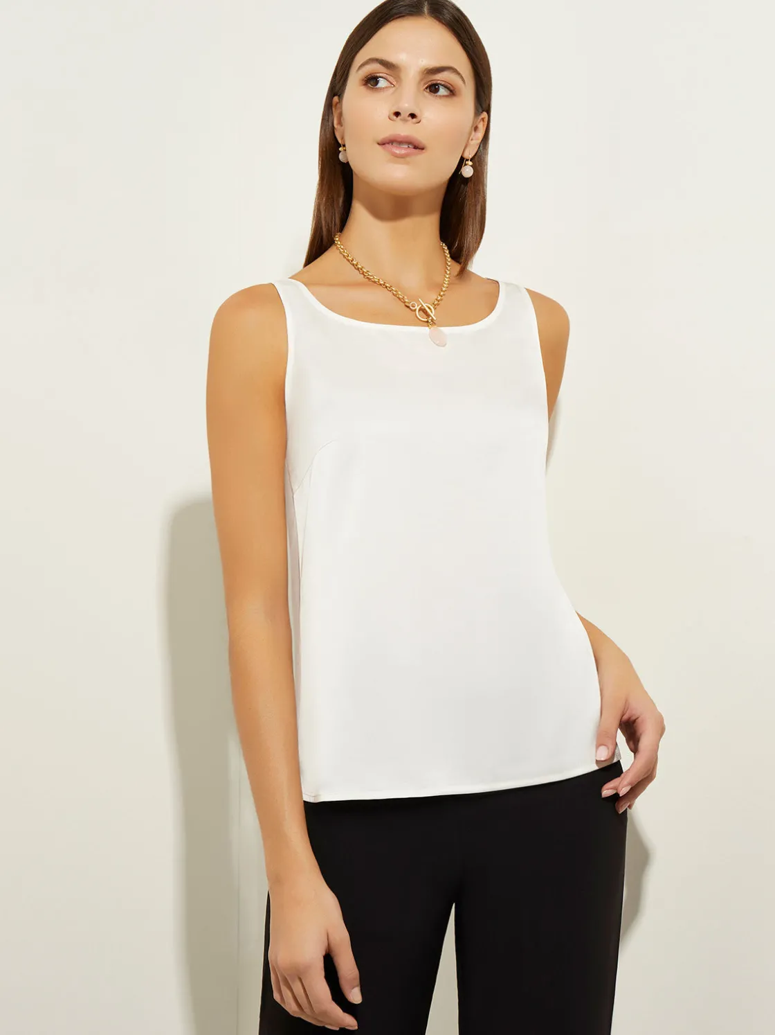 Misook Classic Crepe de Chine Tank Top,* Tops & Tees | Tanks