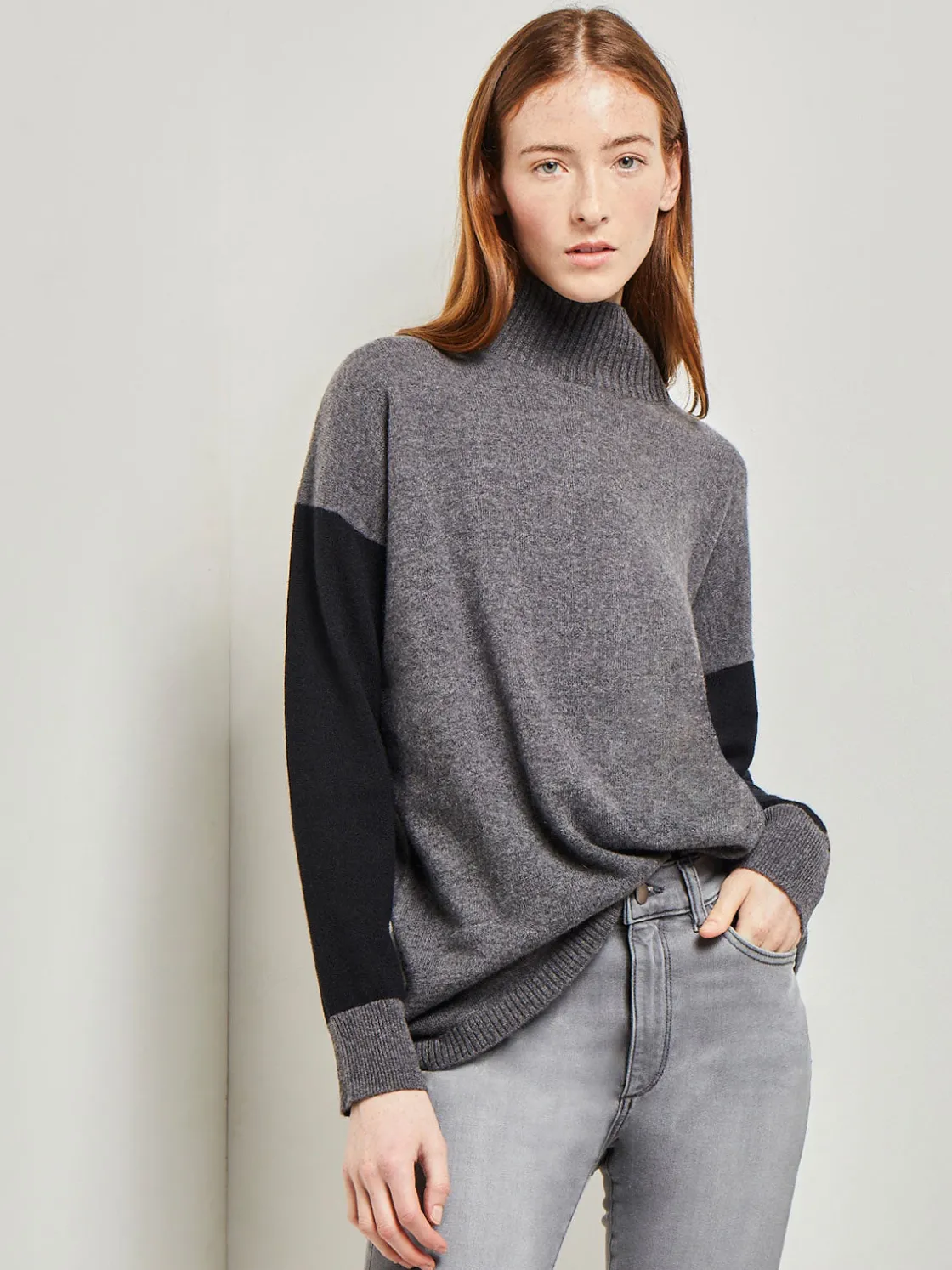 Misook Colorblock Cashmere Turtleneck Tunic* Tops & Tees