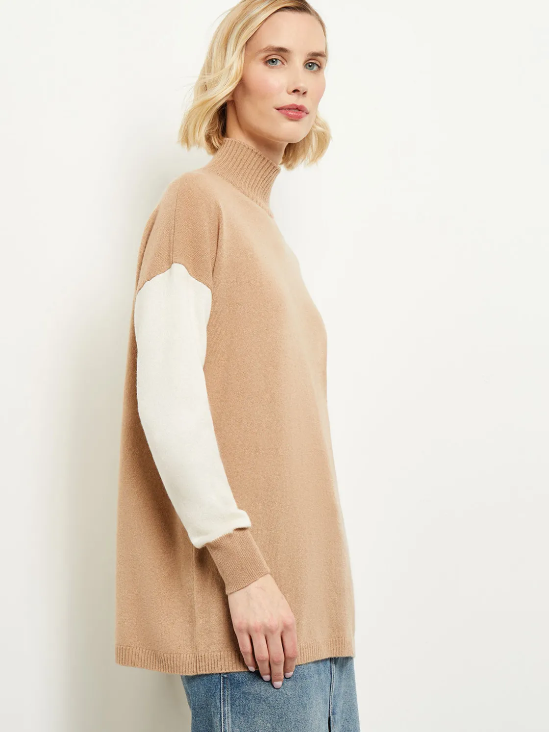 Misook Colorblock Cashmere Turtleneck Tunic* Tops & Tees