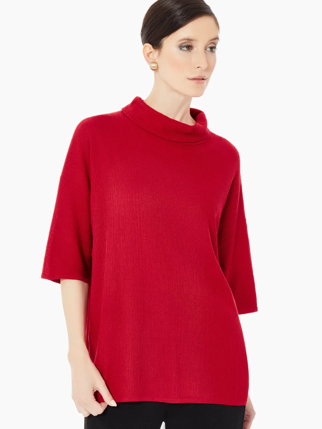 Misook Cowl Neck Textured Knit Tunic* Tops & Tees