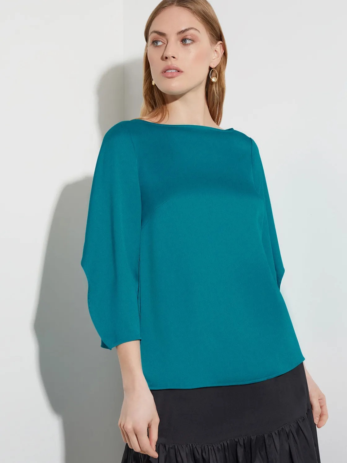 Misook Draped Sleeve Crepe de Chine Blouse* Blouses & Shirts | Tops & Tees