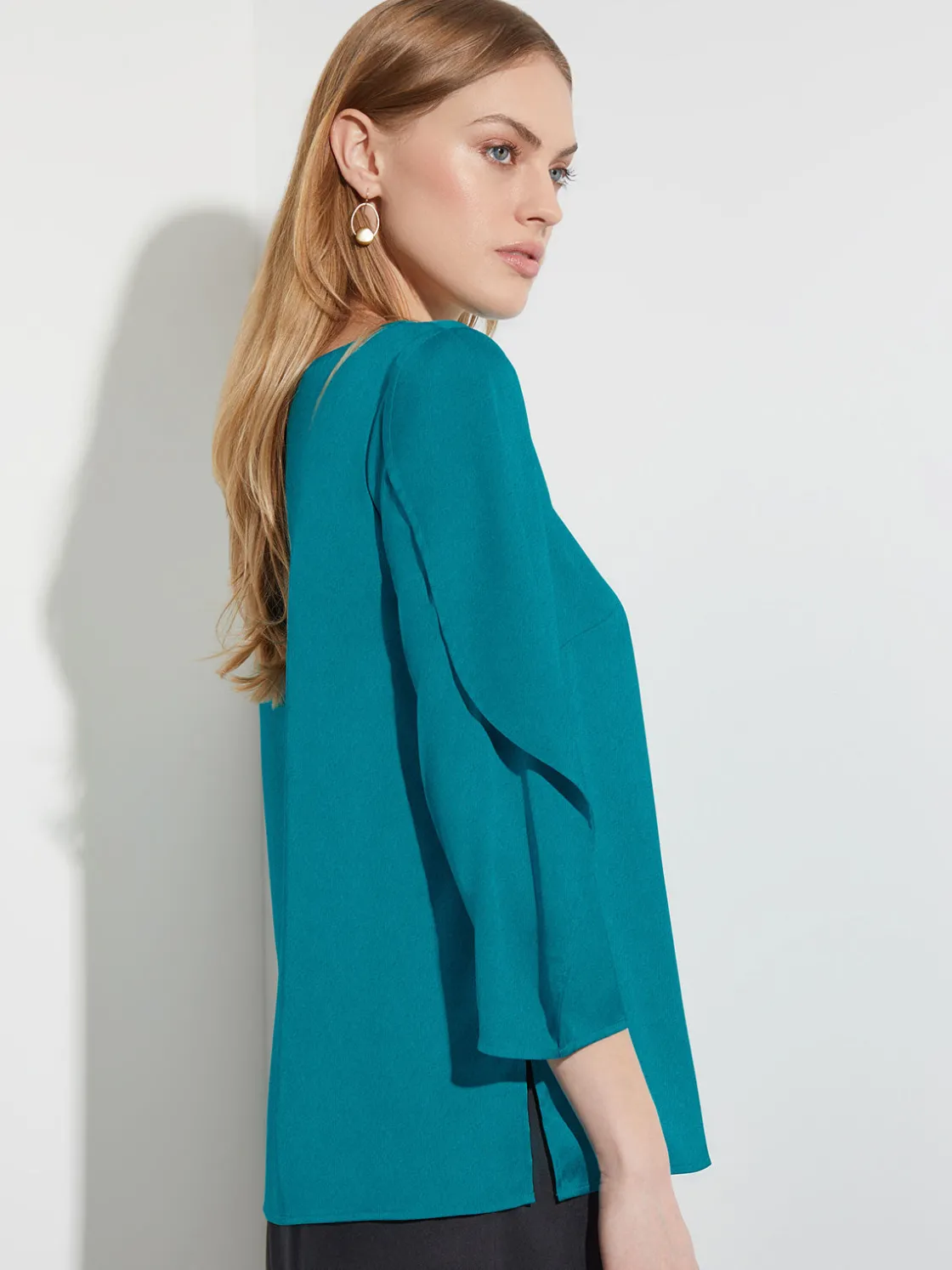 Misook Draped Sleeve Crepe de Chine Blouse* Blouses & Shirts | Tops & Tees