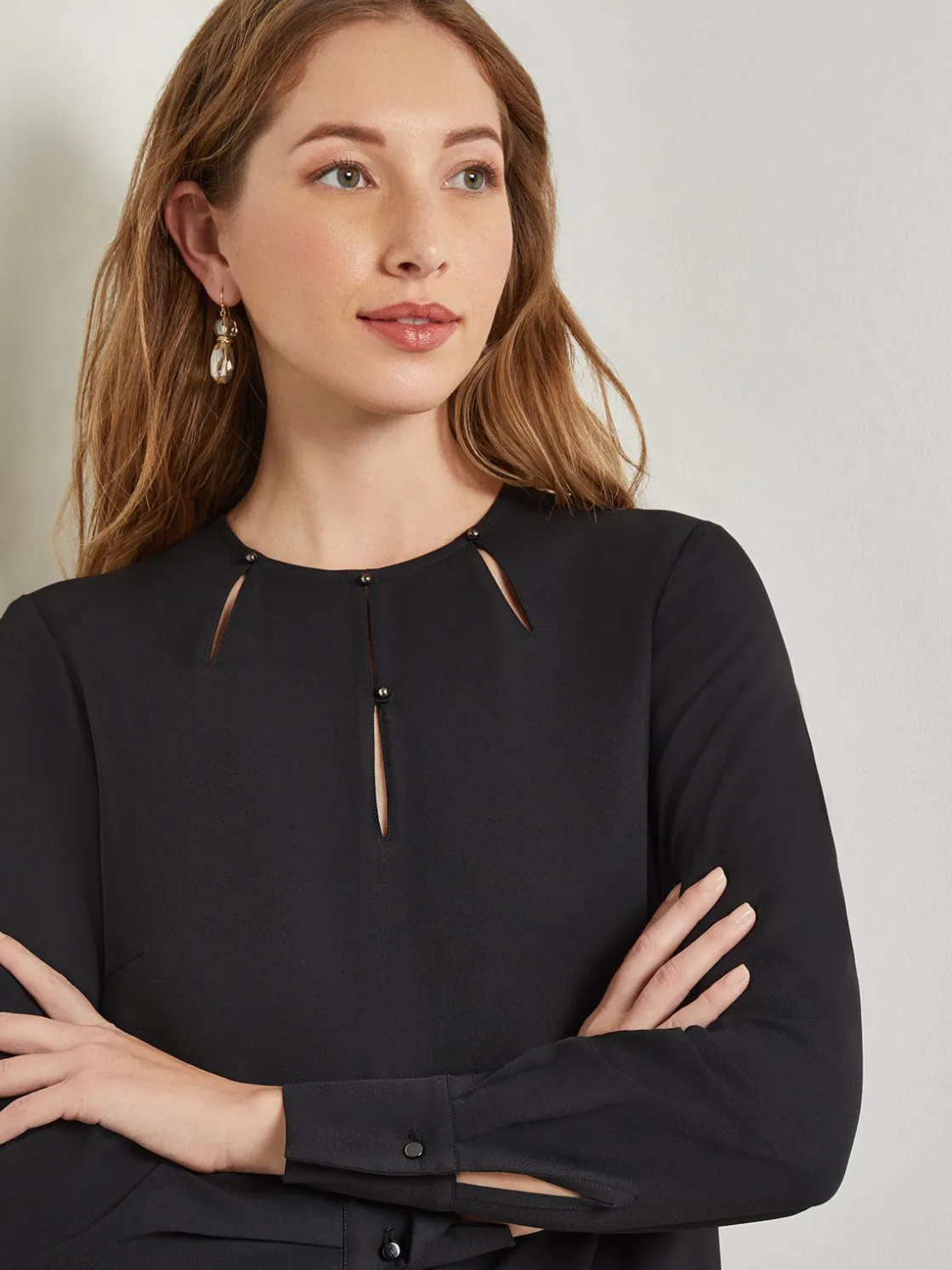 Misook Embellished Neckline Blouse - Crepe De Chine* Blouses & Shirts | Tops & Tees