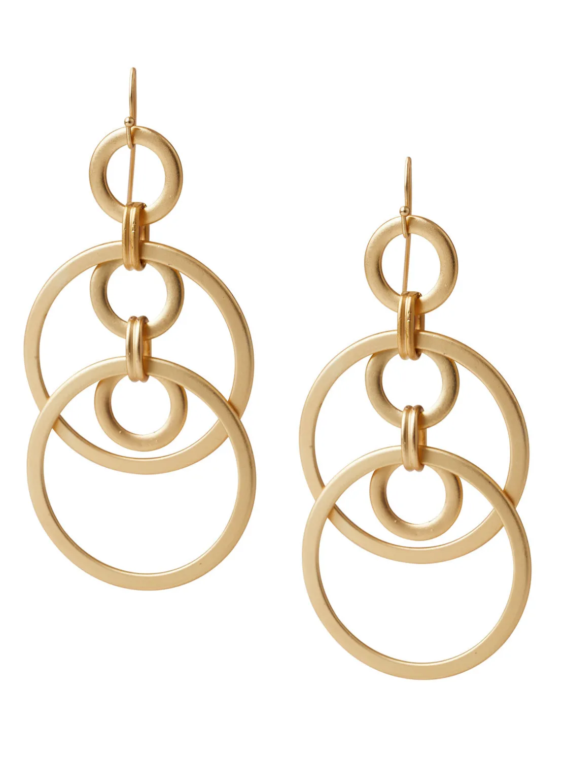 Misook Handmade Matte Gold Dual Layer Multi Hoop Earring* Accessories | Earrings