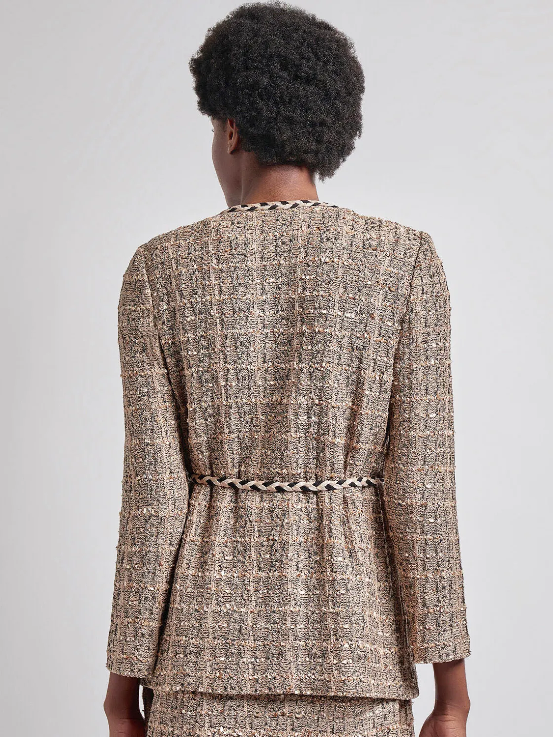 Misook Heritage Fit Braid Trim Tweed Knit Jacket* Jackets & Coats