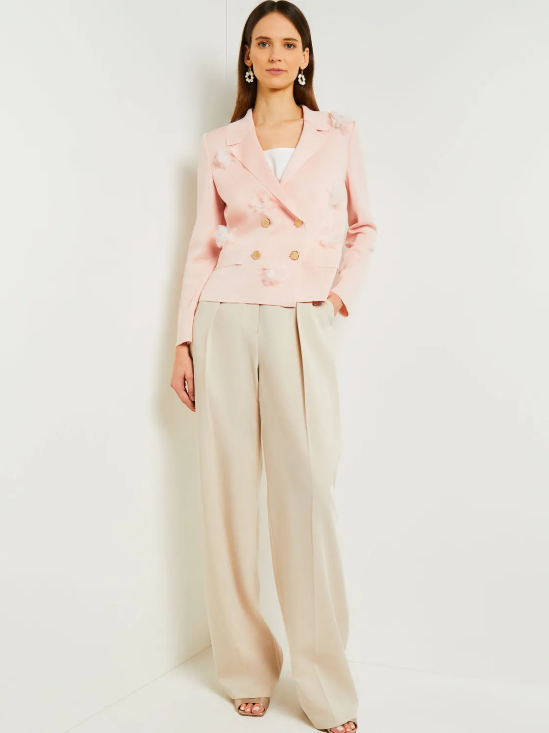 Misook Heritage Fit Double Breasted Jacket - Floral Applique Knit* Jackets & Coats