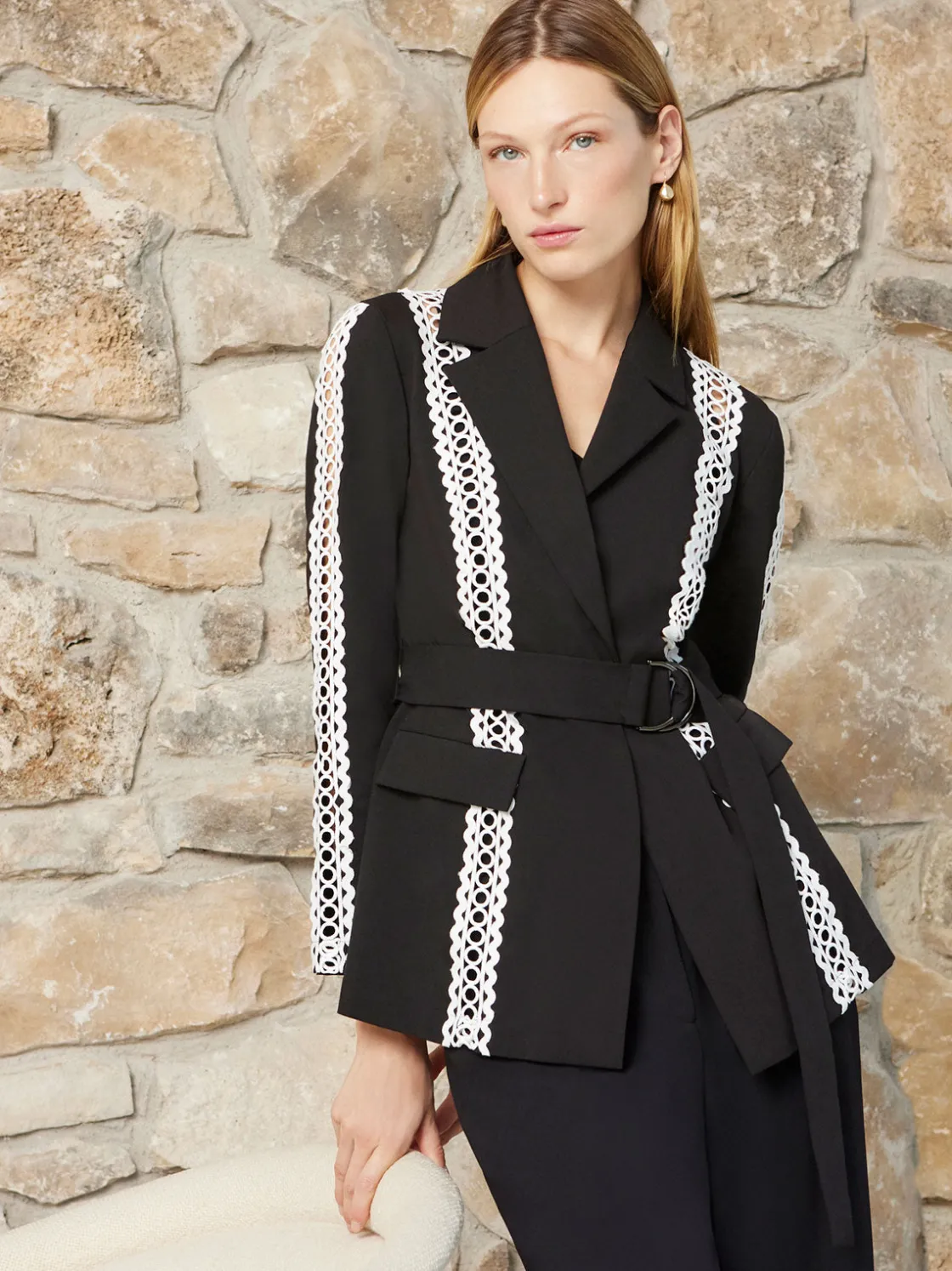 Misook Heritage Fit Jacket - Eyelet Trim Woven Twill* Jackets & Coats