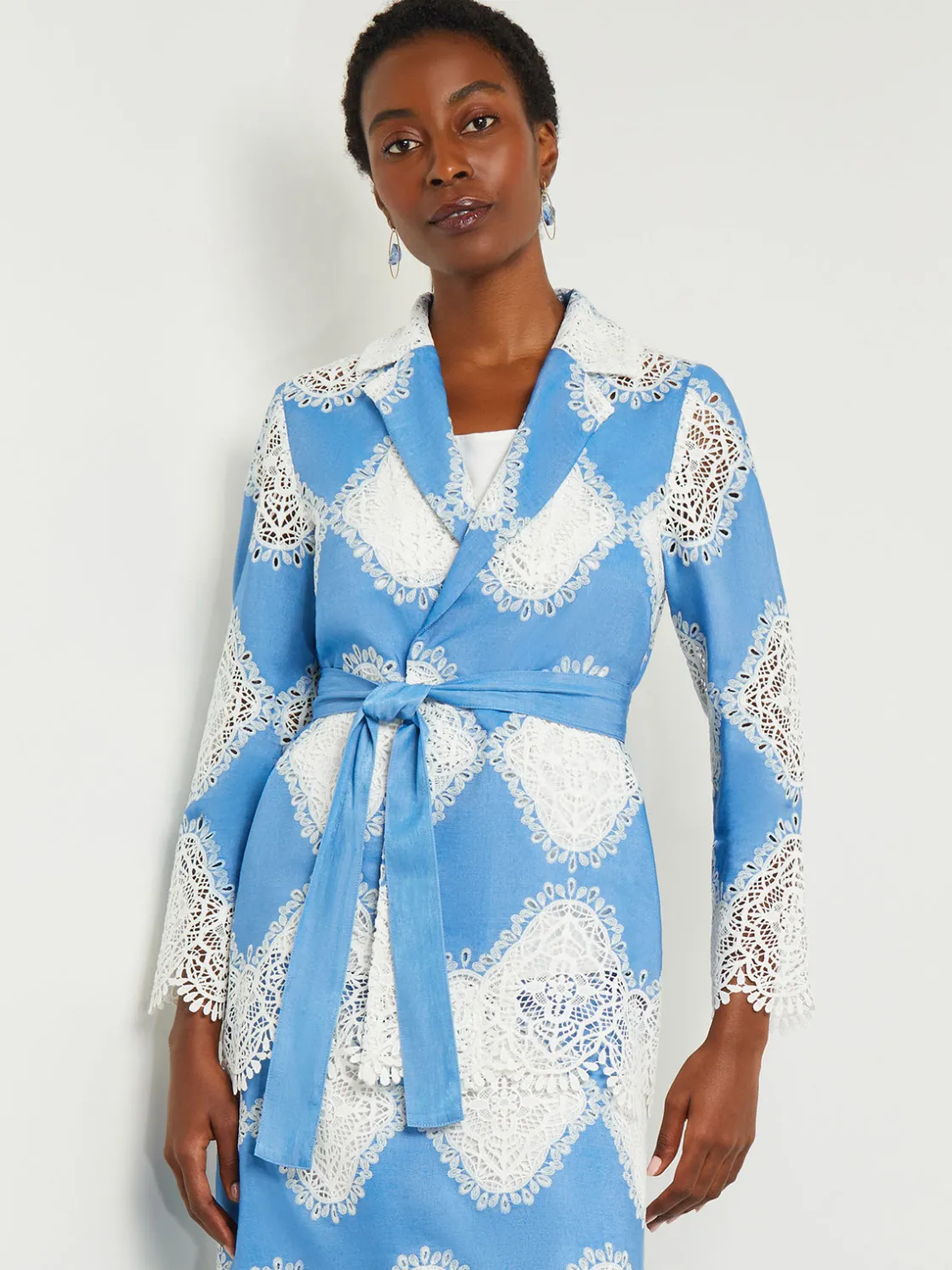 Misook Heritage Fit Jacket - Lace Inset Novelty Woven* Jackets & Coats
