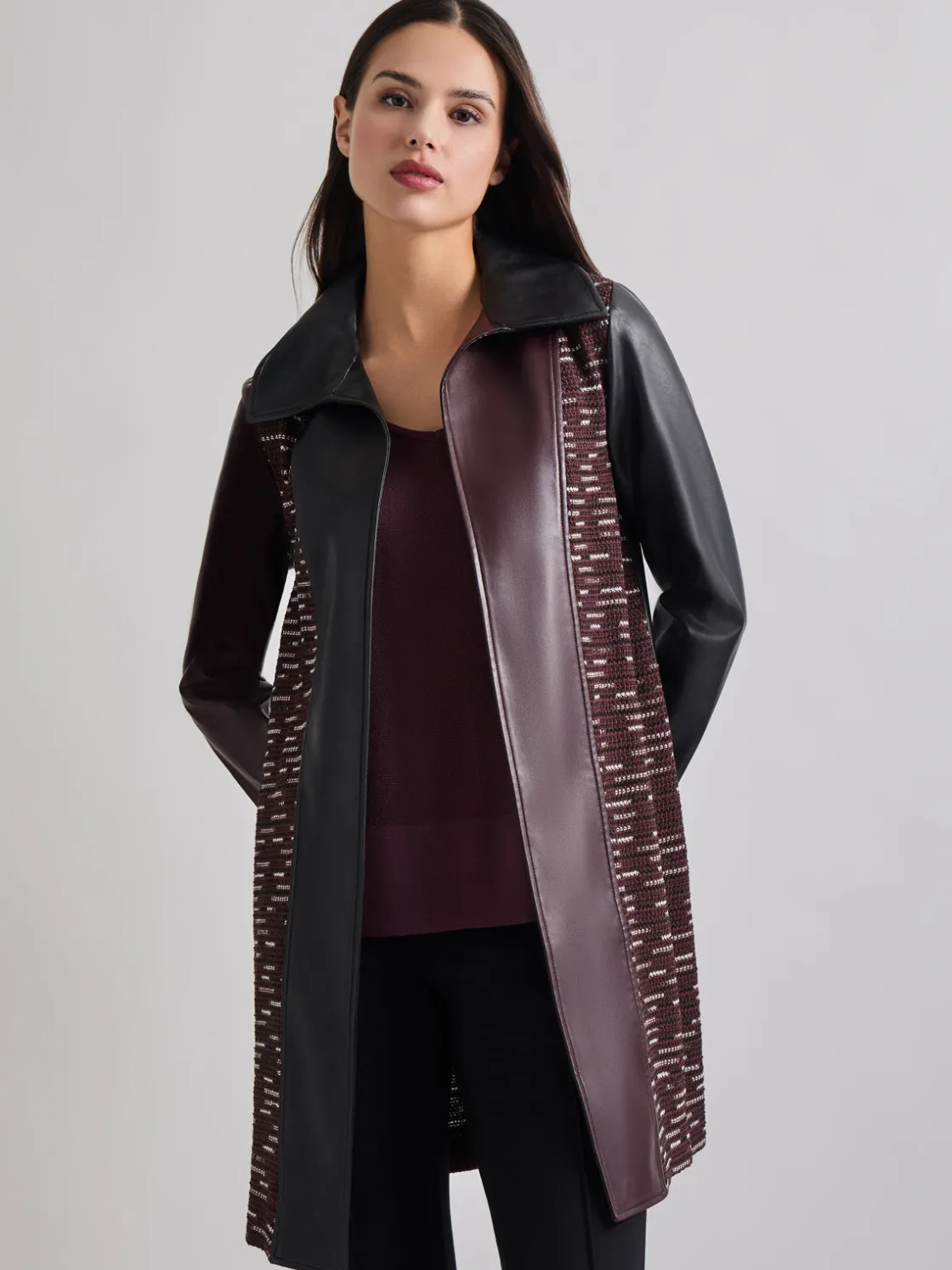 Misook Heritage Fit Mixed Media Multi-Panel Topper* Jackets & Coats