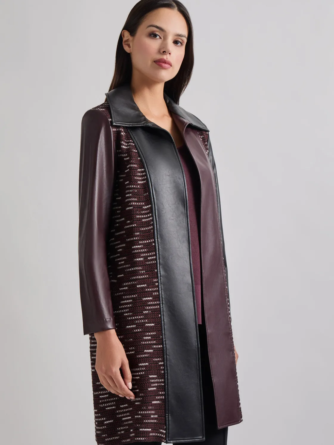 Misook Heritage Fit Mixed Media Multi-Panel Topper* Jackets & Coats