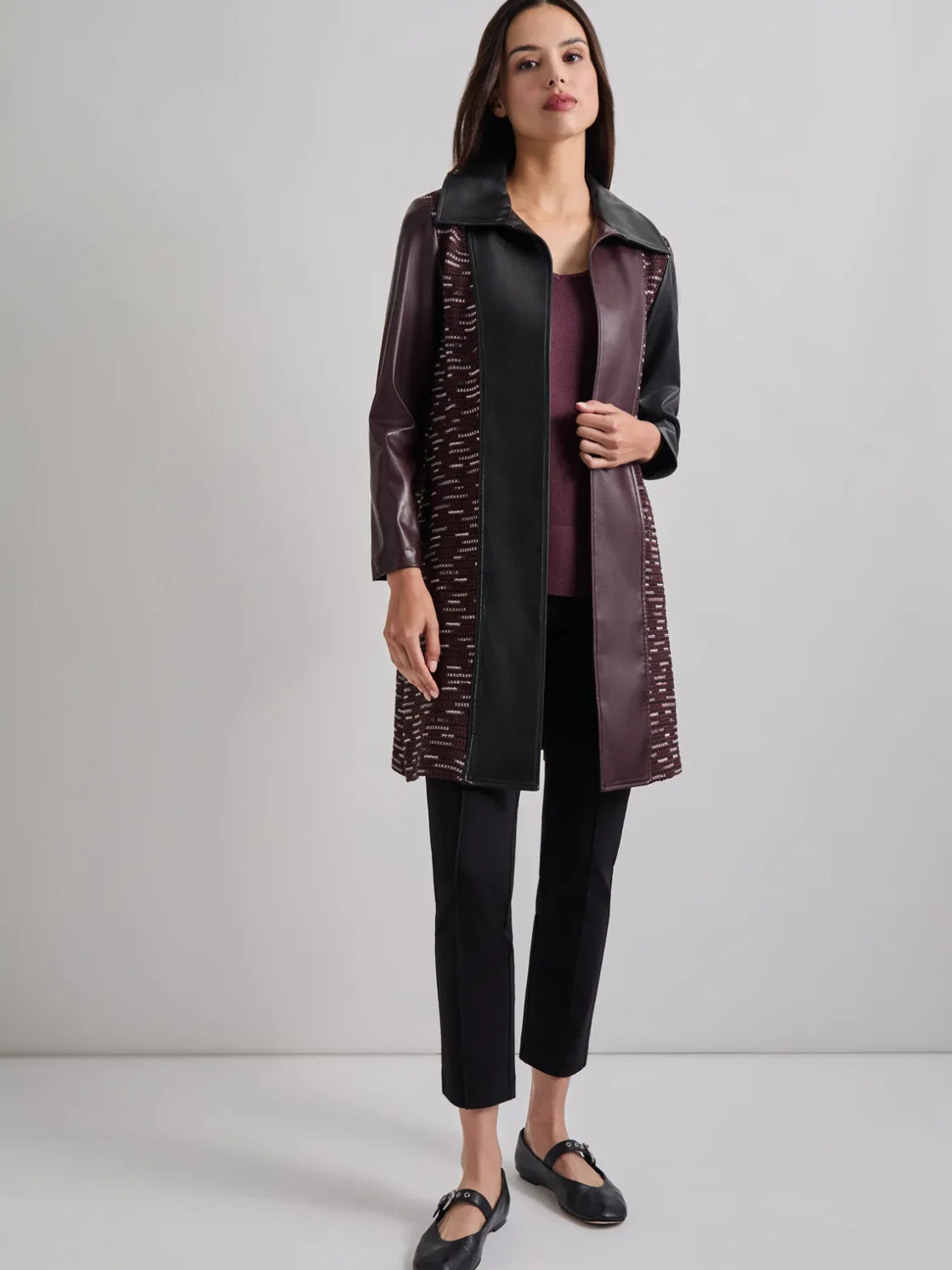 Misook Heritage Fit Mixed Media Multi-Panel Topper* Jackets & Coats