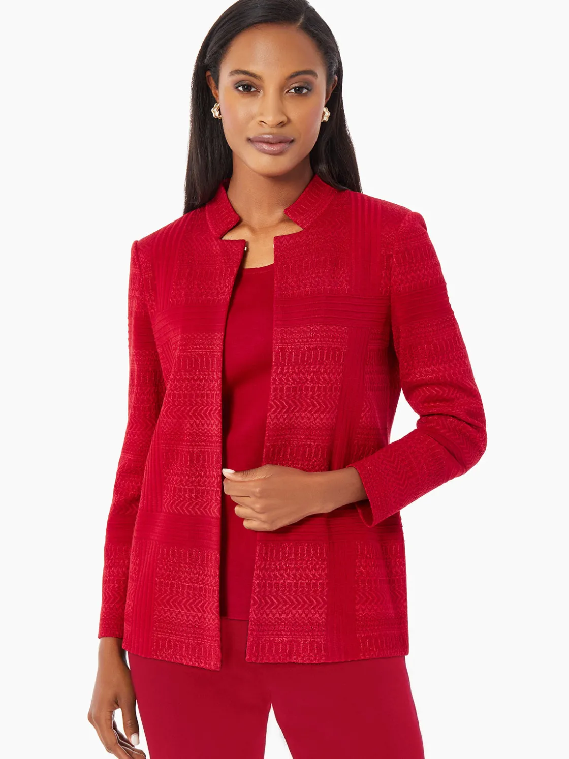 Misook Heritage Fit Multi-Directional Pattern Knit Jacket* Jackets & Coats