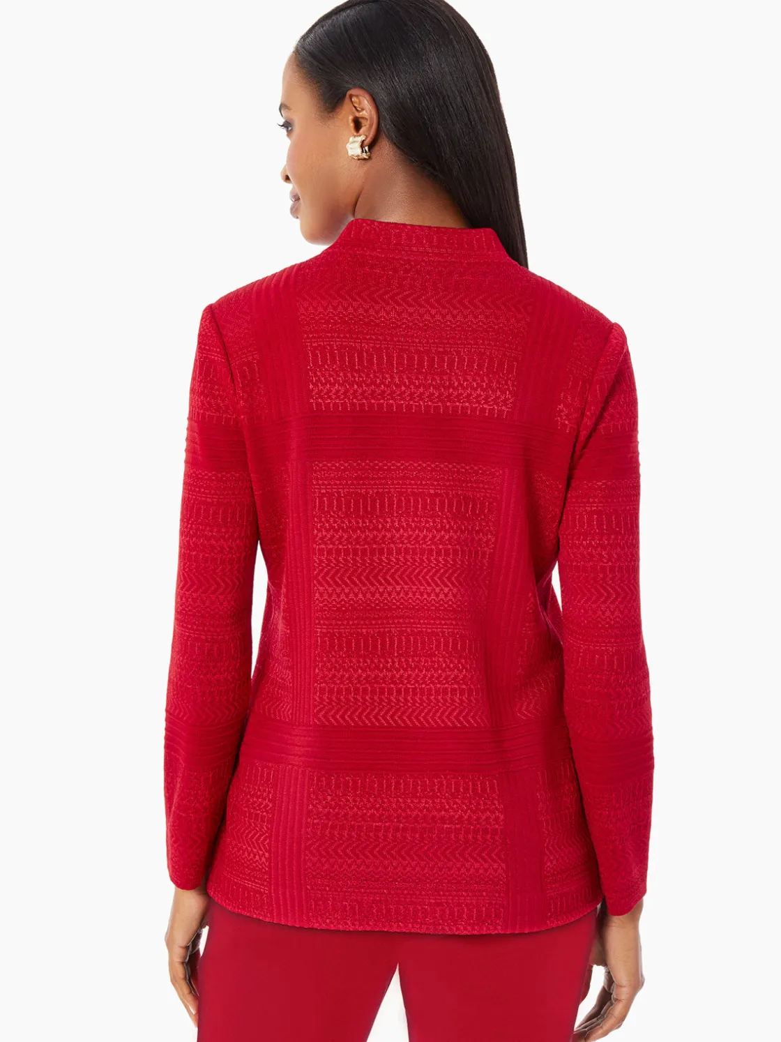 Misook Heritage Fit Multi-Directional Pattern Knit Jacket* Jackets & Coats