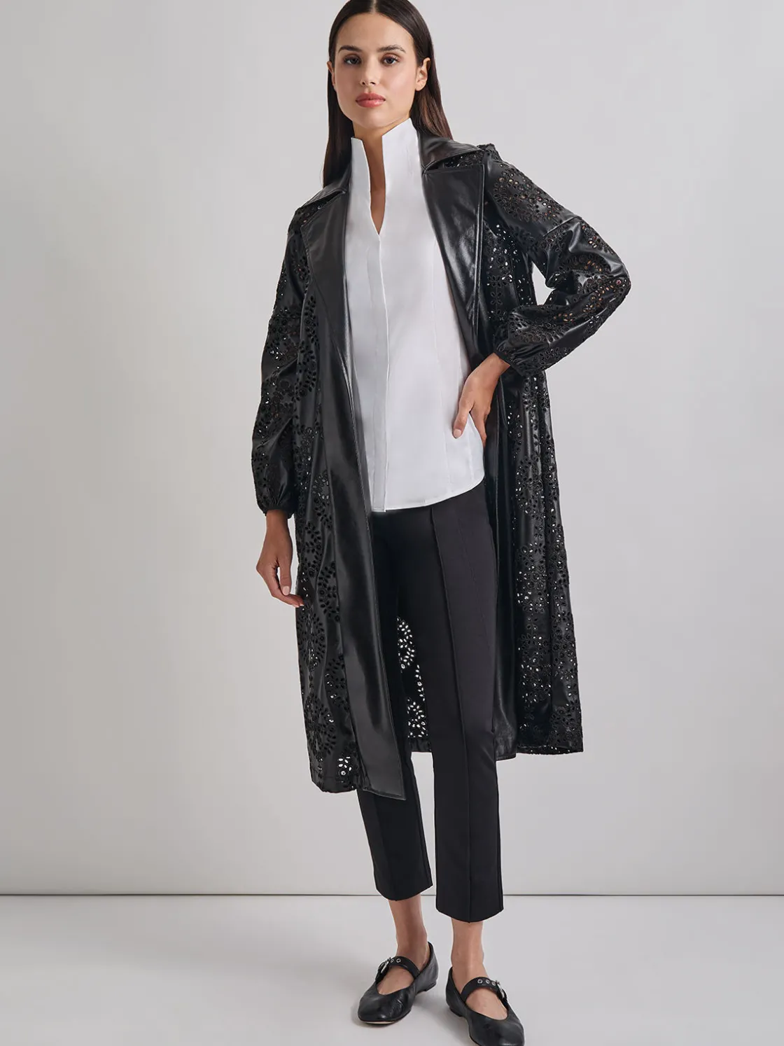 Misook Heritage Fit Open Front Vegan Leather Jacket* Jackets & Coats