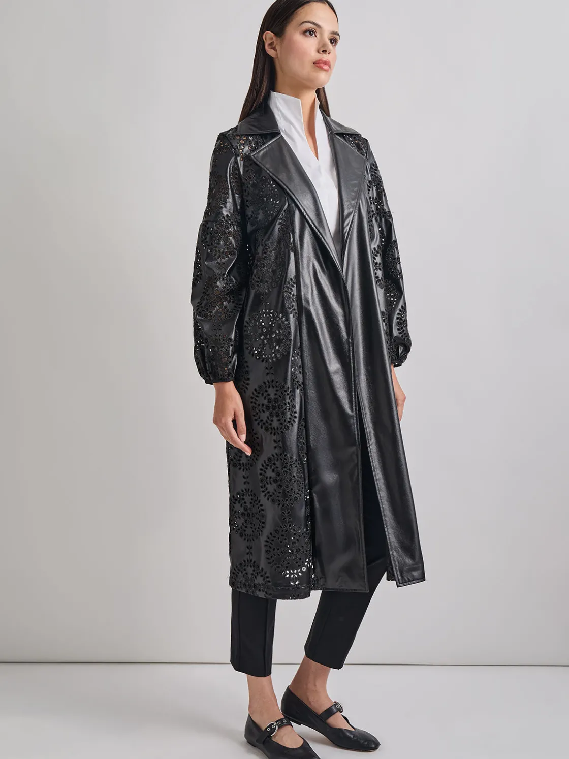 Misook Heritage Fit Open Front Vegan Leather Jacket* Jackets & Coats