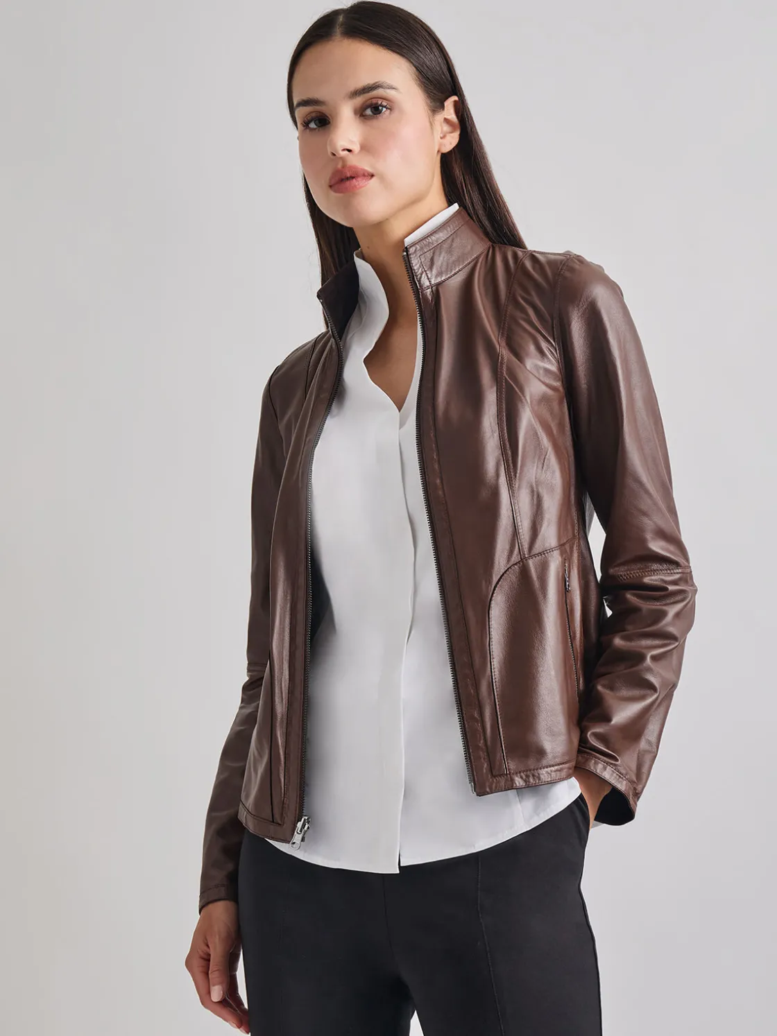 Misook Heritage Fit Reversible Suede Leather Jacket* Jackets & Coats