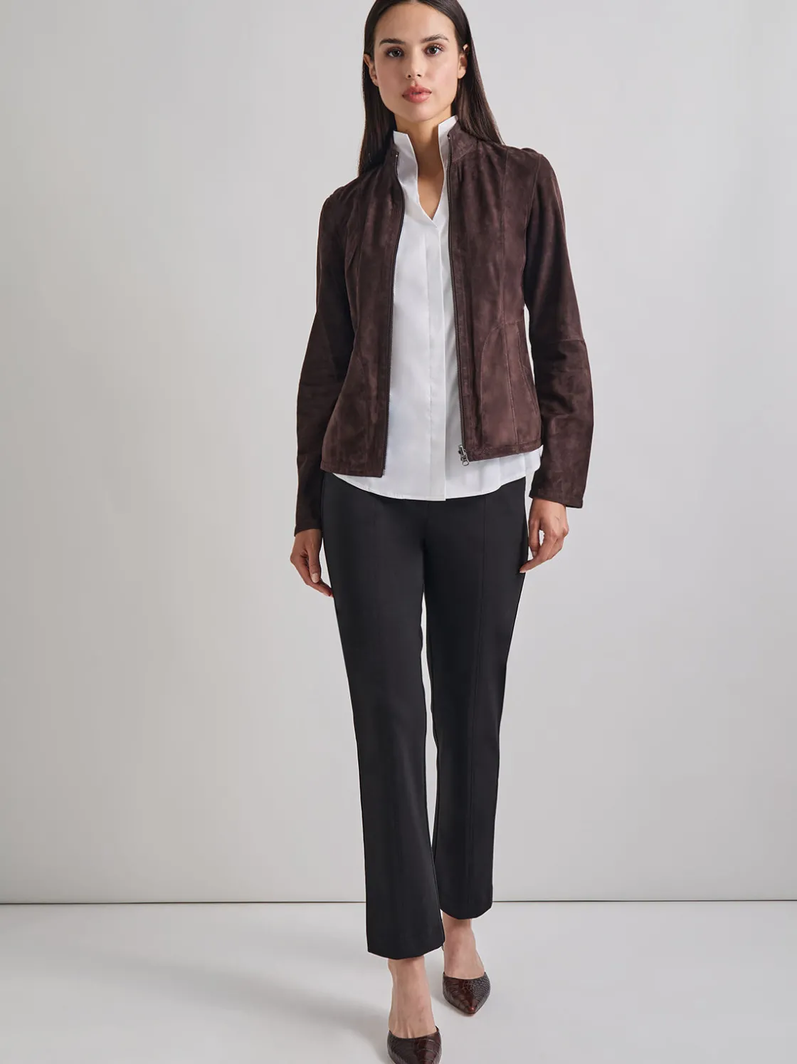 Misook Heritage Fit Reversible Suede Leather Jacket* Jackets & Coats