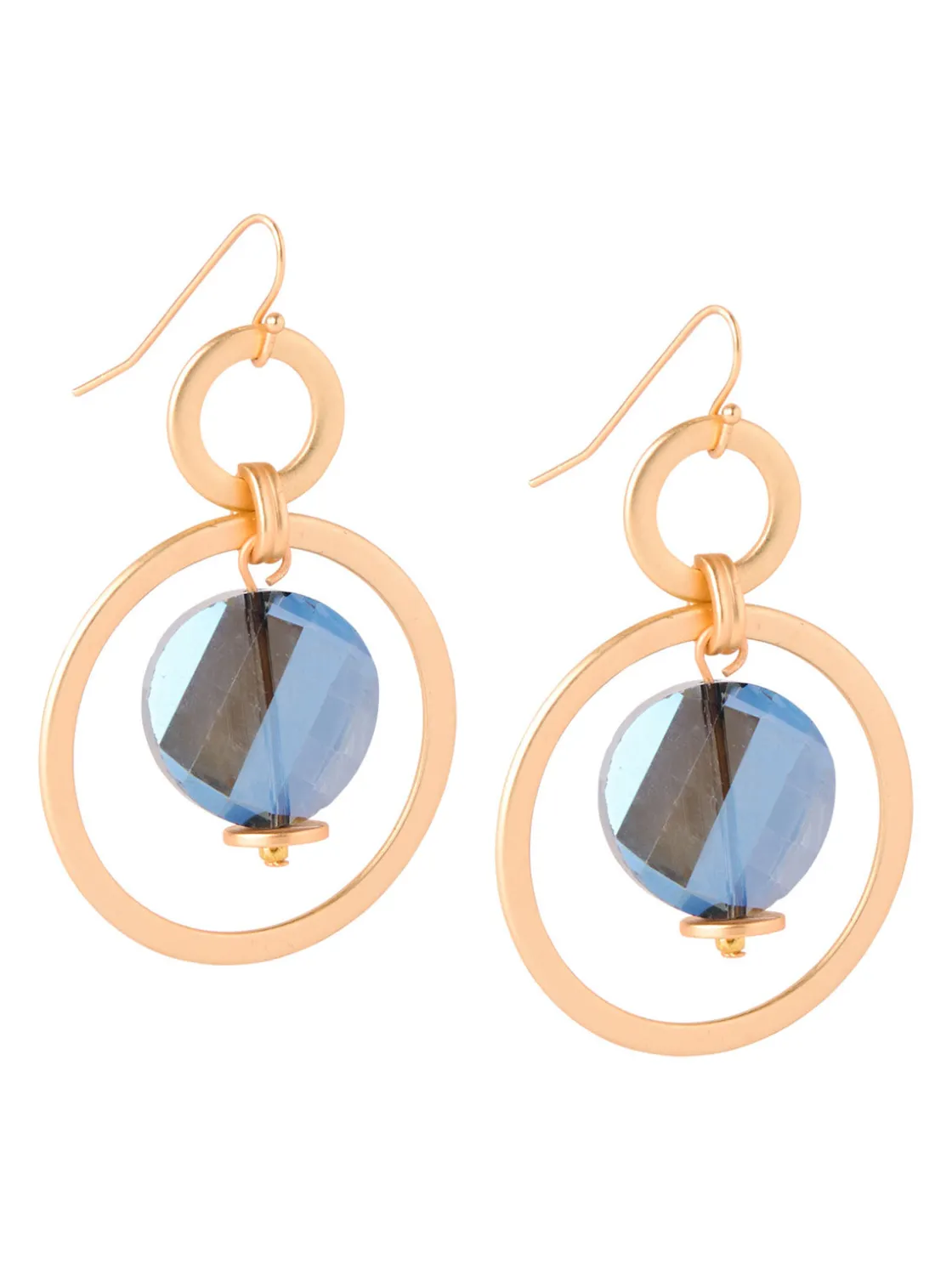 Misook Labradorite and Matte Gold Hoop Earrings* Accessories | Earrings