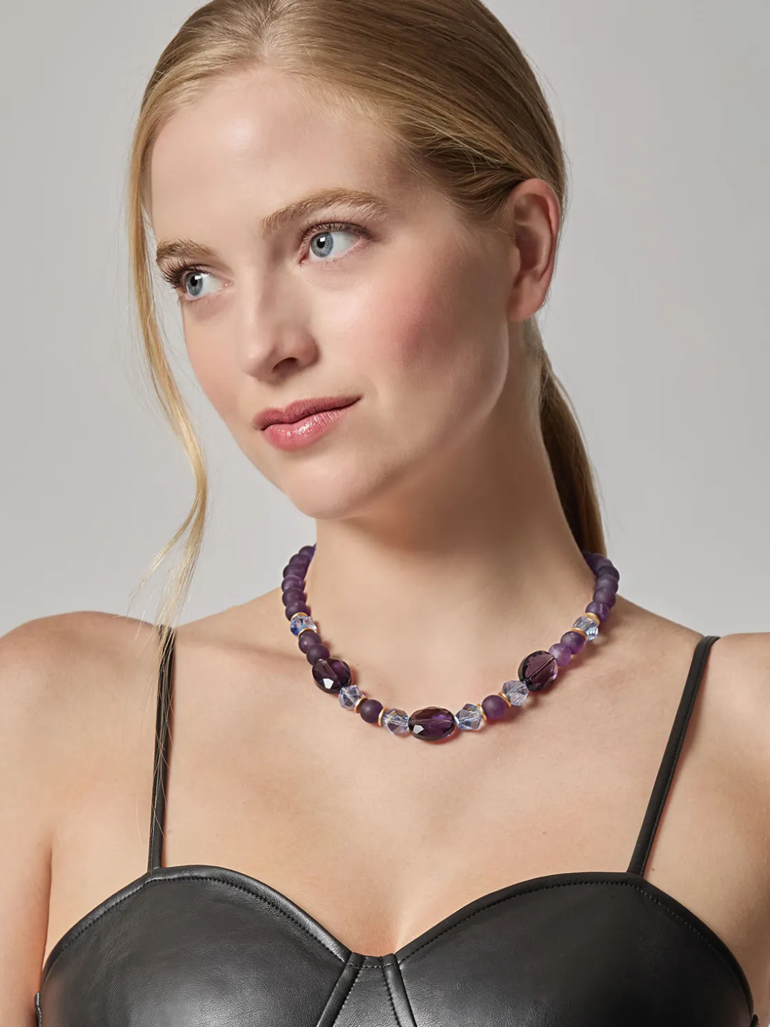 Misook Matte Amethyst Crystal Necklace* Accessories | Necklaces