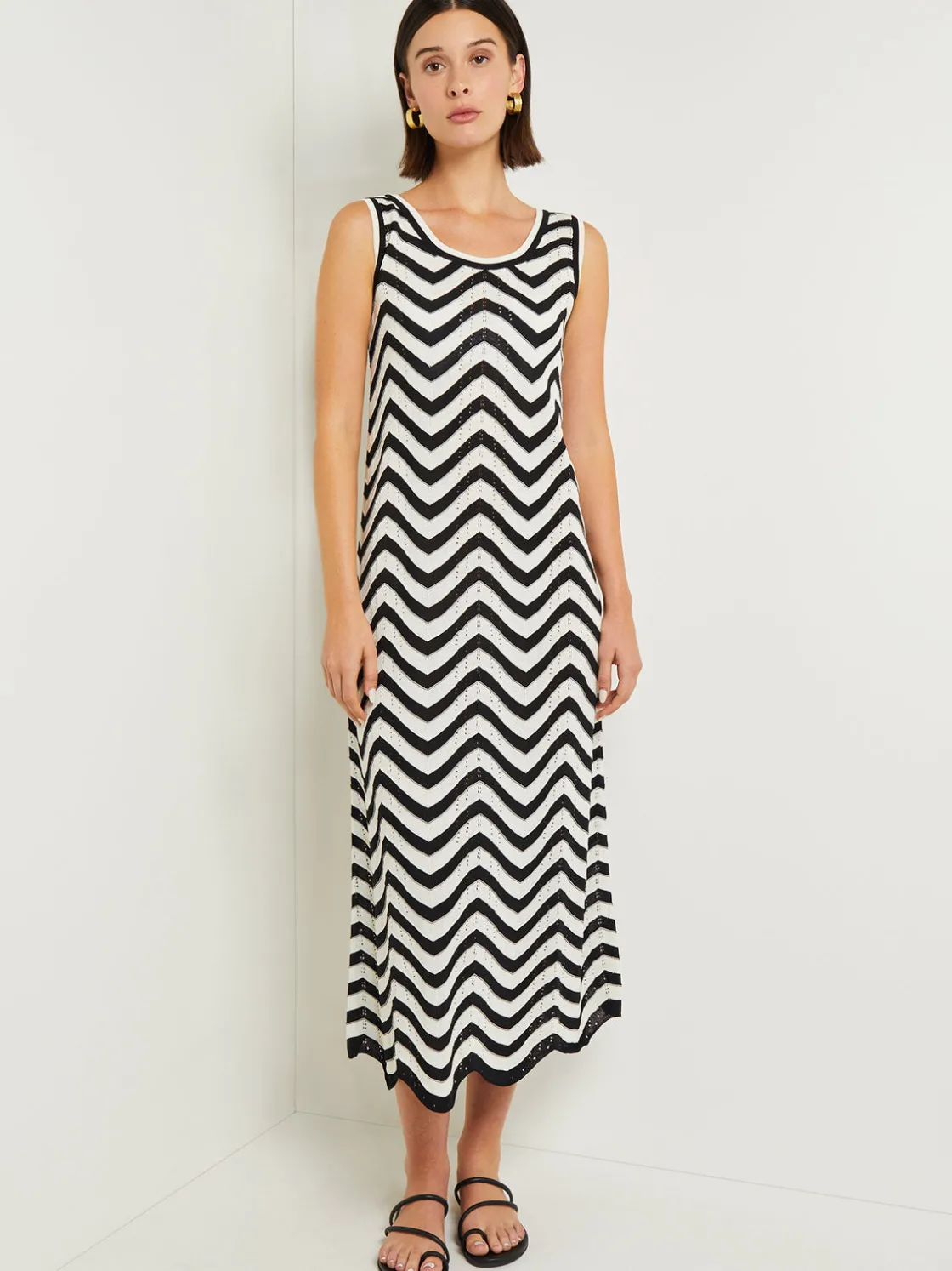 Misook Midi Sheath Dress - Chevron Hem Intarsia Knit* Dresses