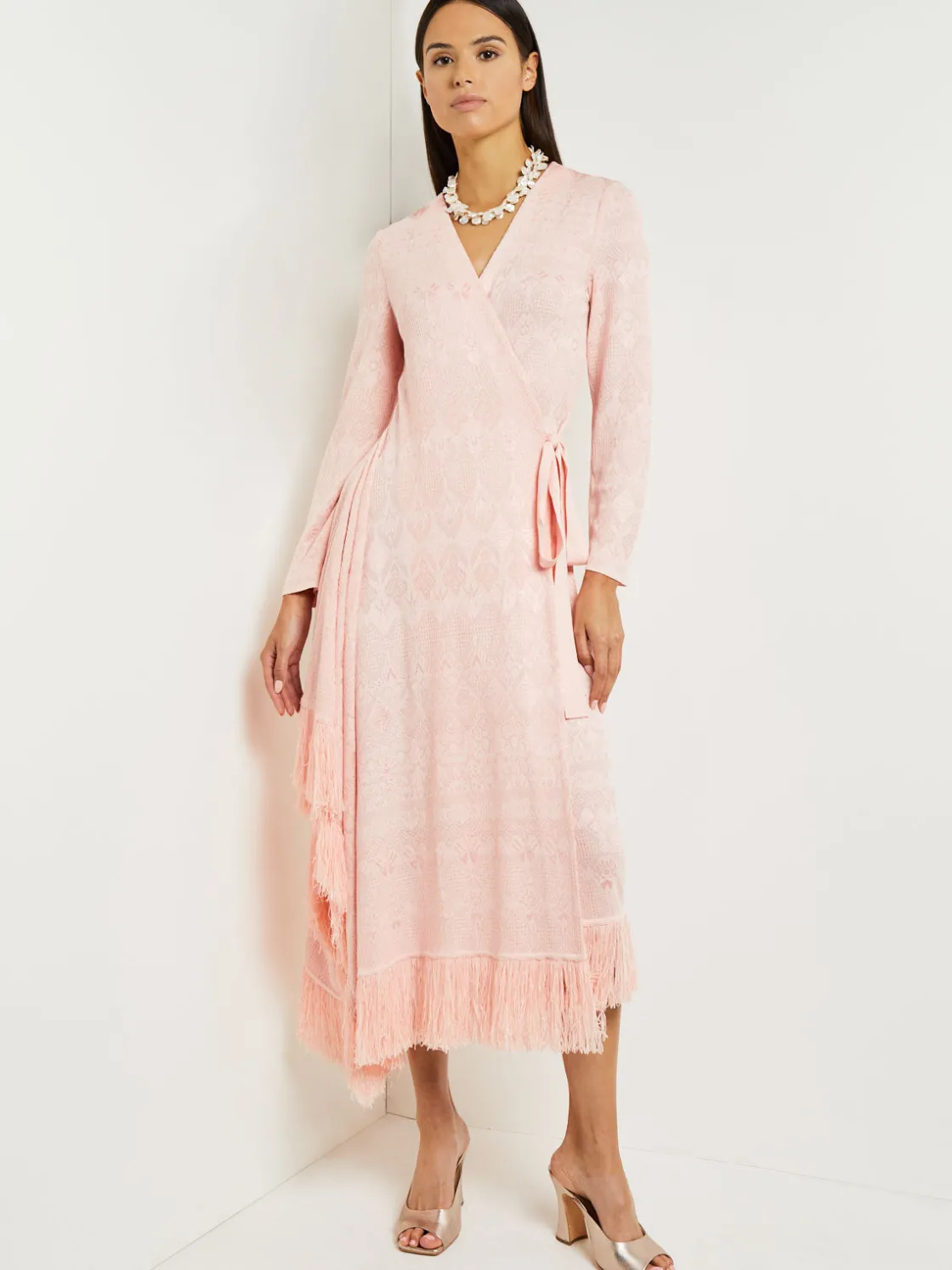 Misook Midi Wrap Dress - Soft Jacquard Knit* Dresses