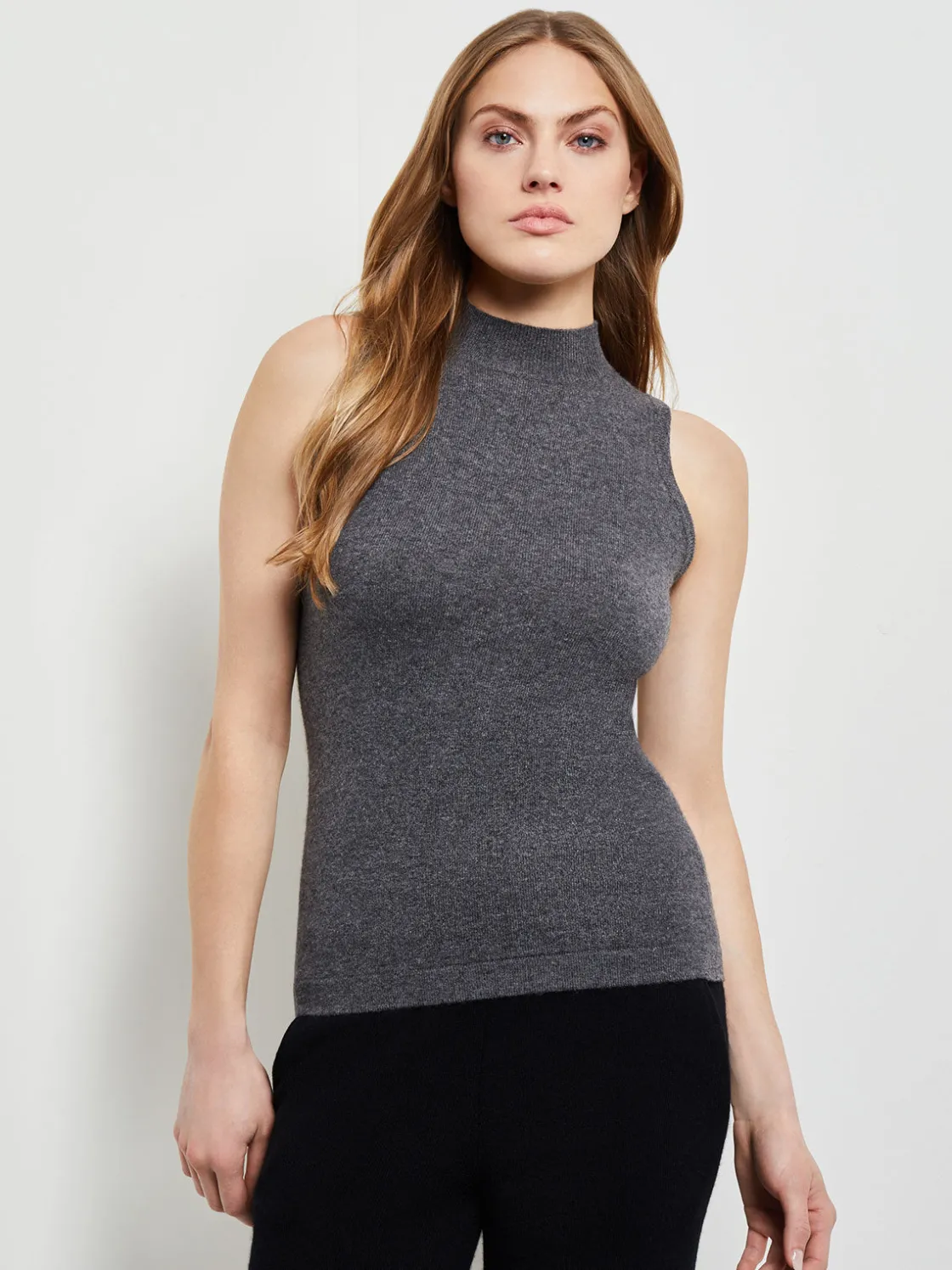 Misook Mock Neck Cashmere Tank Top* Tops & Tees | Tanks