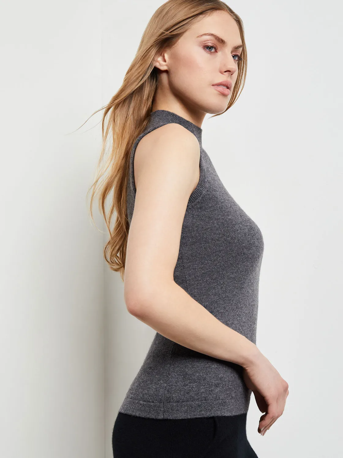 Misook Mock Neck Cashmere Tank Top* Tops & Tees | Tanks