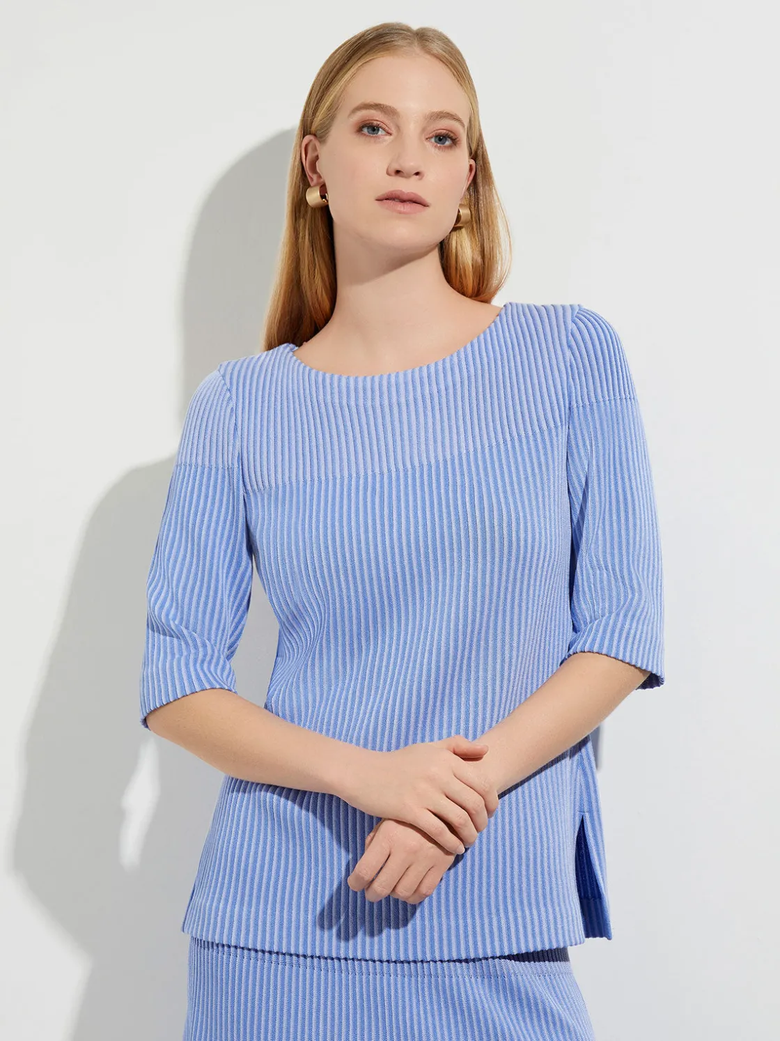 Misook Multi-Stripe Soft Knit Tunic* Tops & Tees